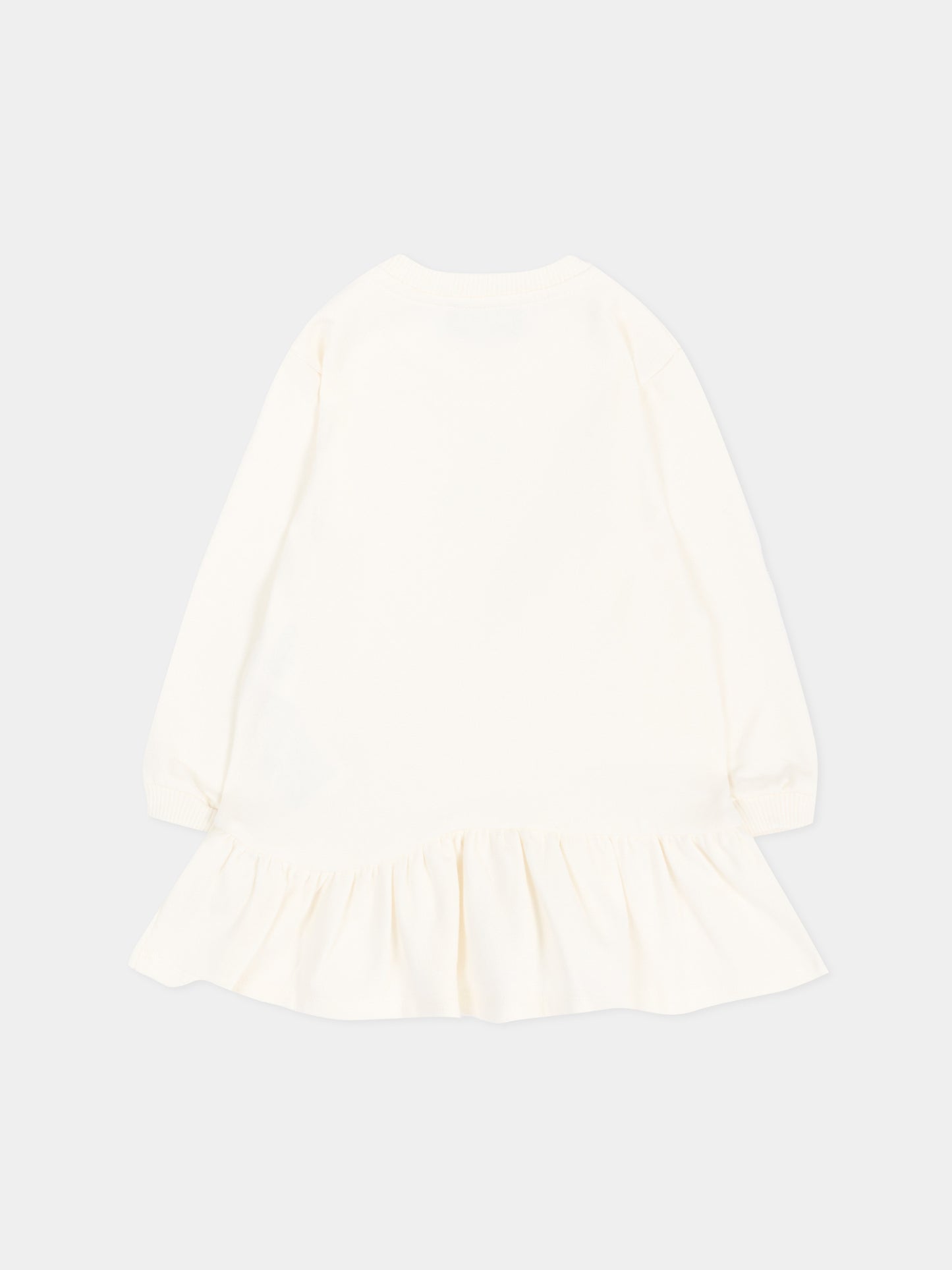 Vestito avorio per neonata con Teddy Bear,Moschino Kids,MBV0BK LDA18 10063