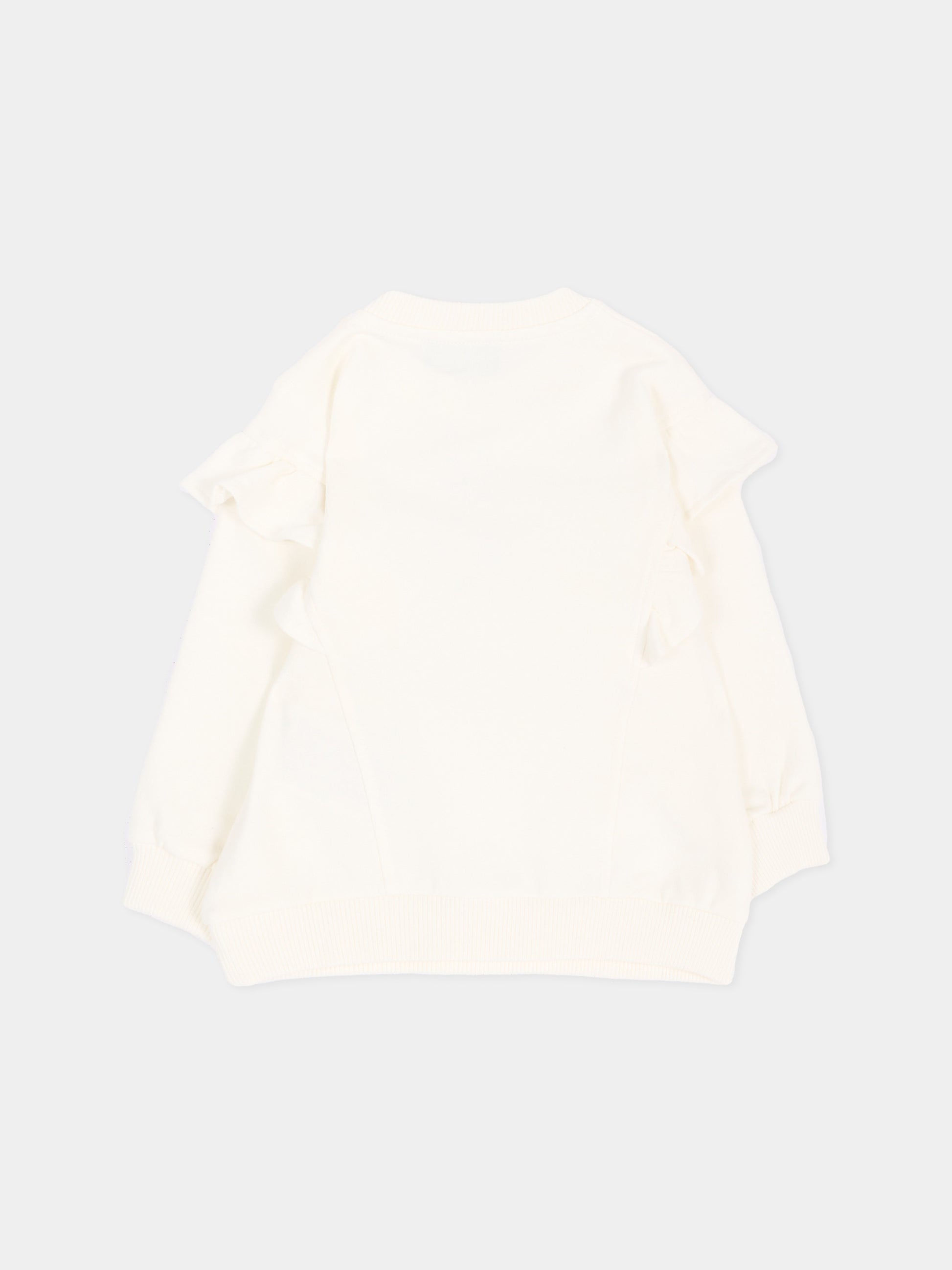 Felpa avorio per neonata con Teddy Bear,Moschino Kids,MDF036 LDA18 10063