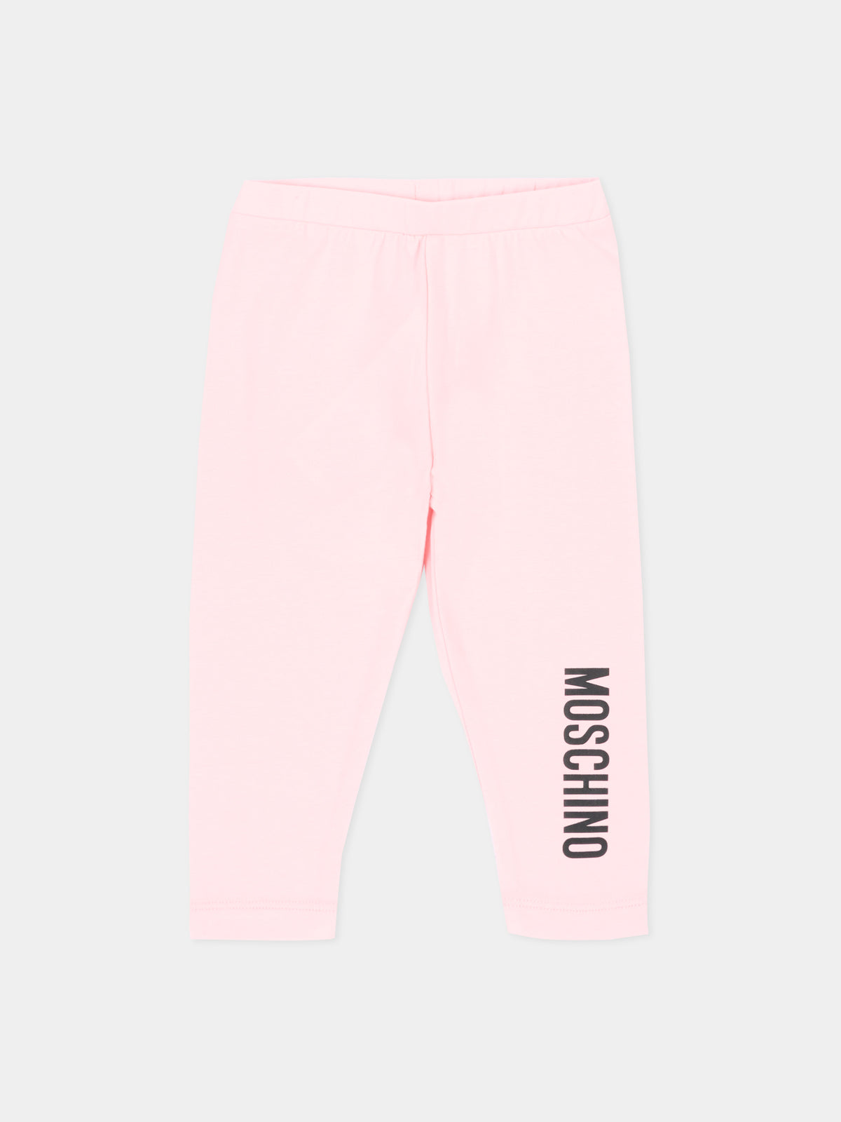 Leggings rosa per neonata con logo,Moschino Kids,MDP03P LBA42 50209