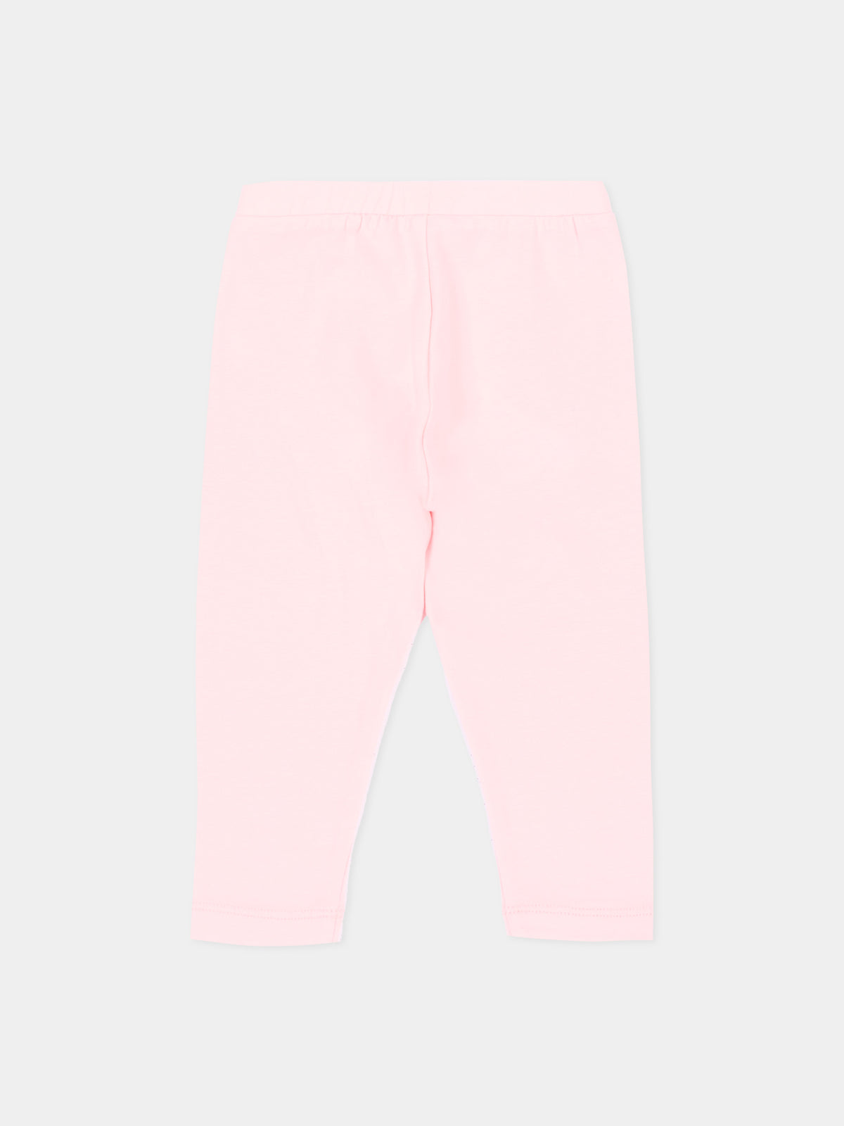 Leggings rosa per neonata con logo,Moschino Kids,MDP03P LBA42 50209