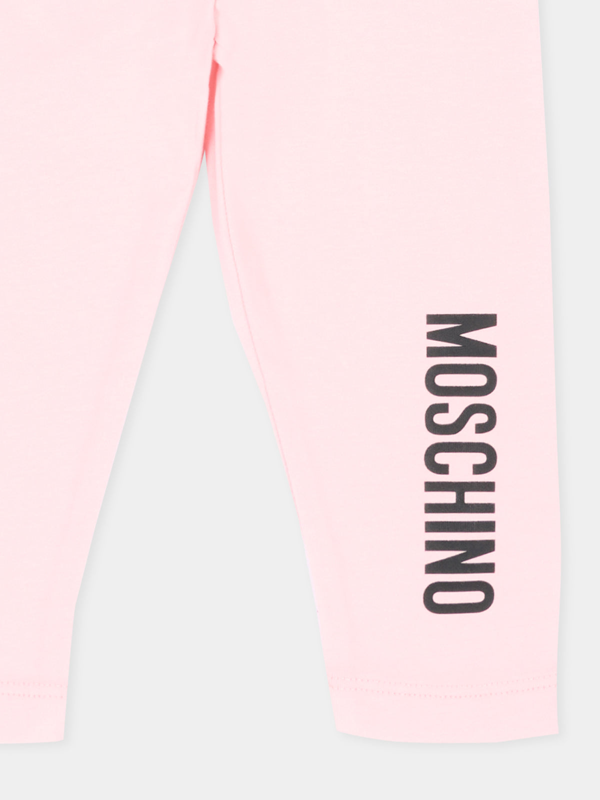 Leggings rosa per neonata con logo,Moschino Kids,MDP03P LBA42 50209