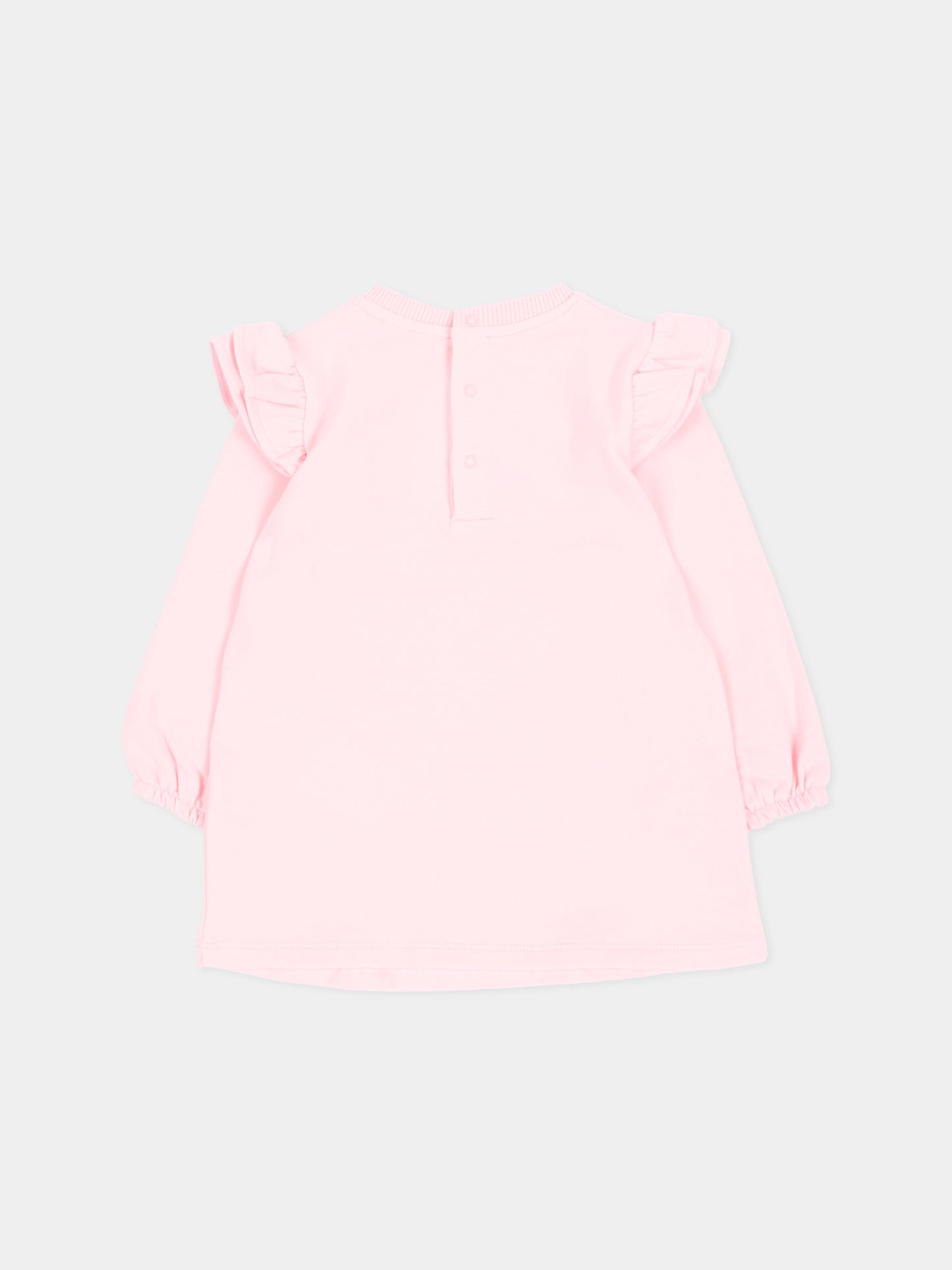 Vestito rosa per neonata con Teddy Bear,Moschino Kids,MDV0DP LDA18 50209