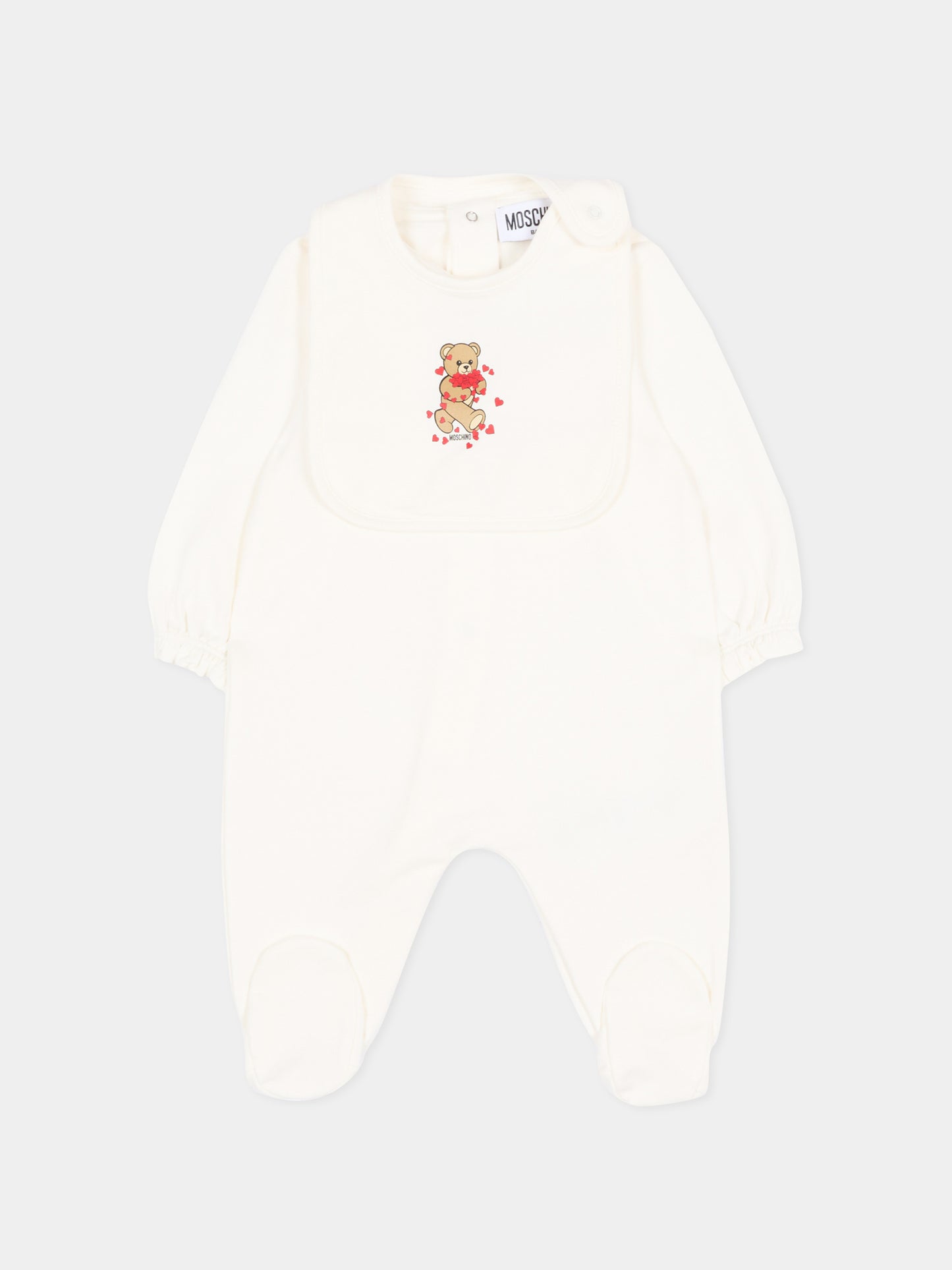 Set tutine avorio per neonata con Teddy Bear,Moschino Kids,MDY01C LDA63 10063