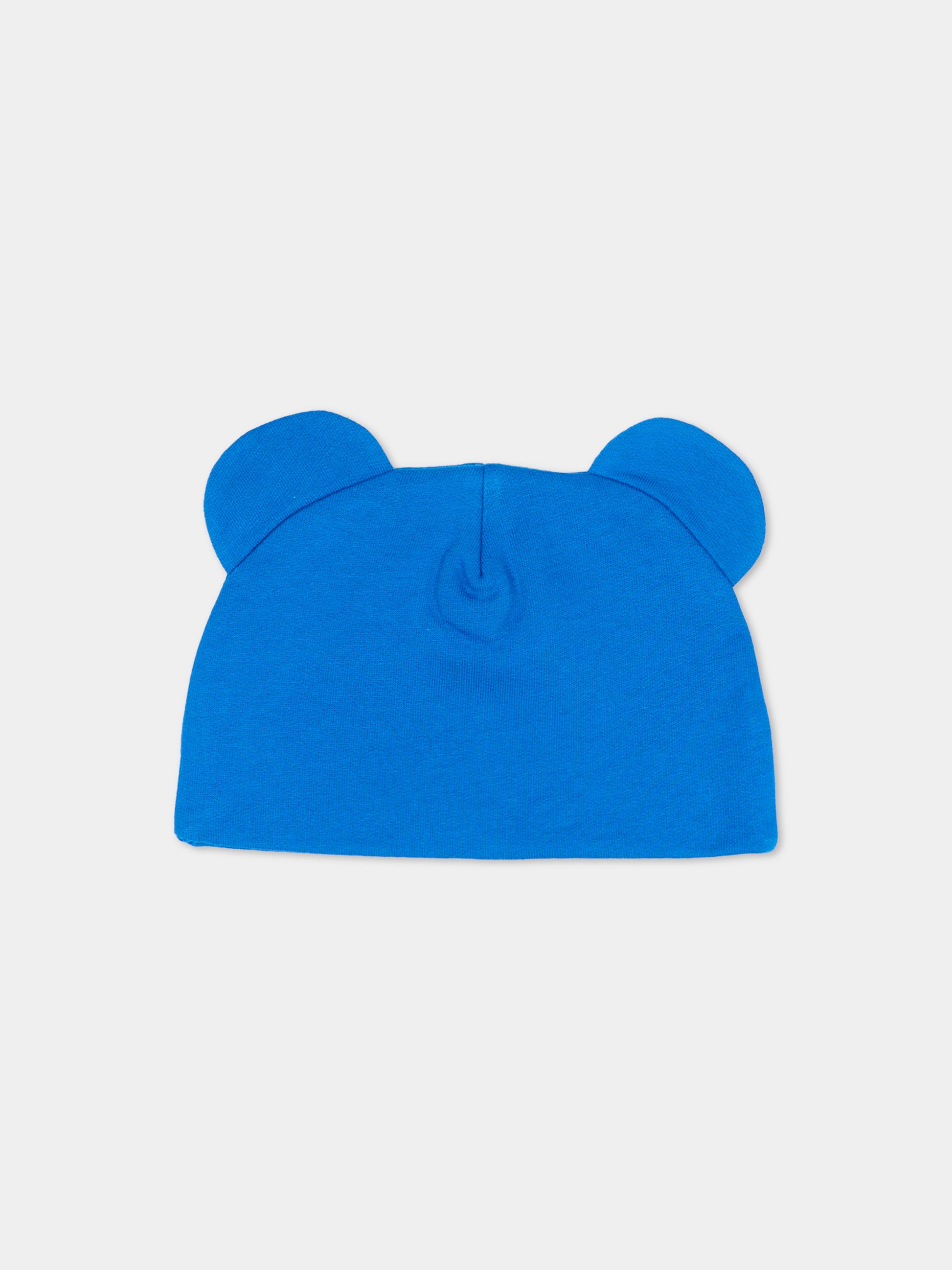 Cappello blu per neonato con Teddy Bear,Moschino Kids,MMX05H LCA40 40157