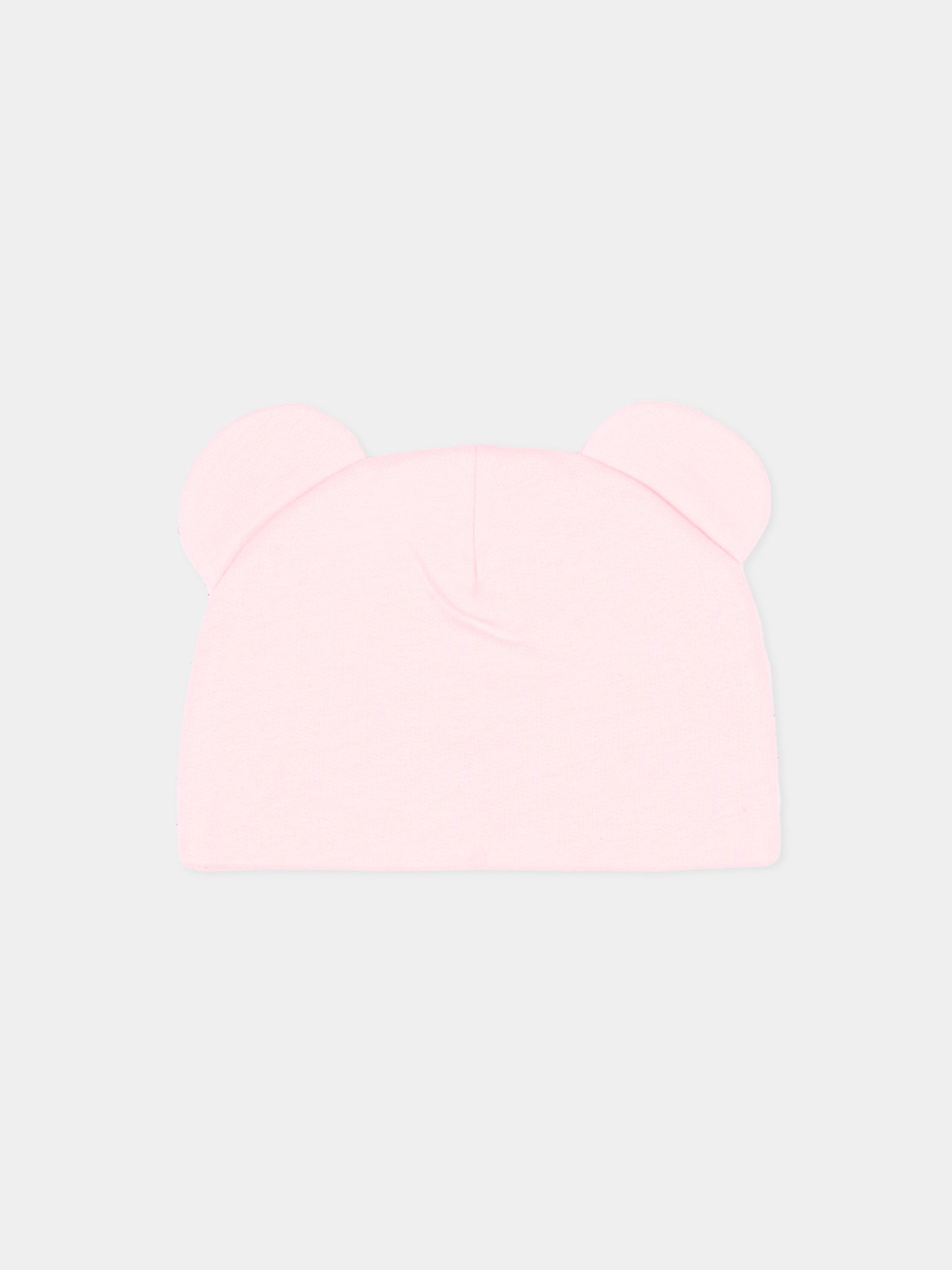 Cappellino rosa per neonata con Teddy Bear,Moschino Kids,MMX05H LCA40 50209