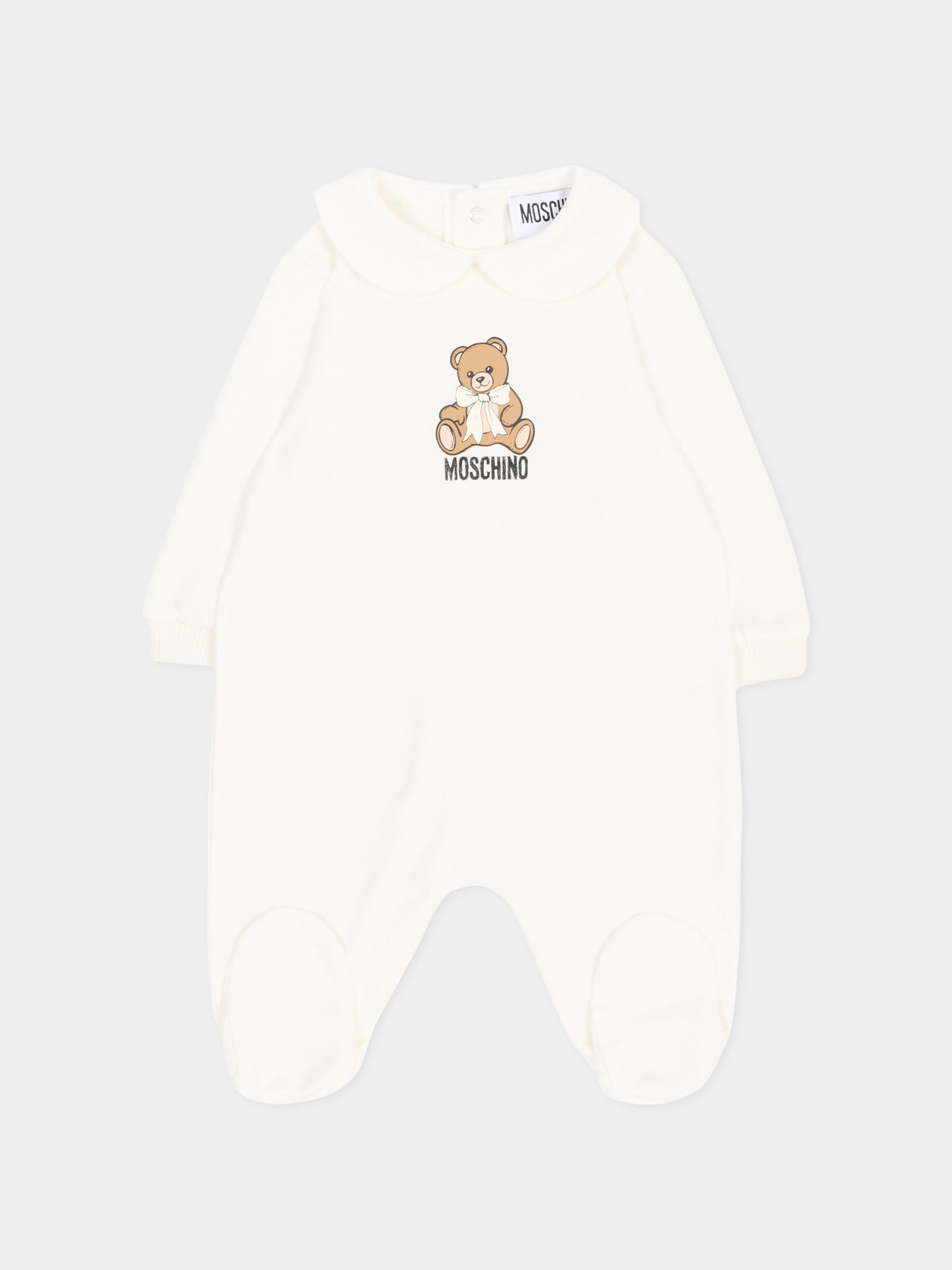 Set tutina avorio per neonati con Teddy Bear,Moschino Kids,MNY08B LCA40 10063