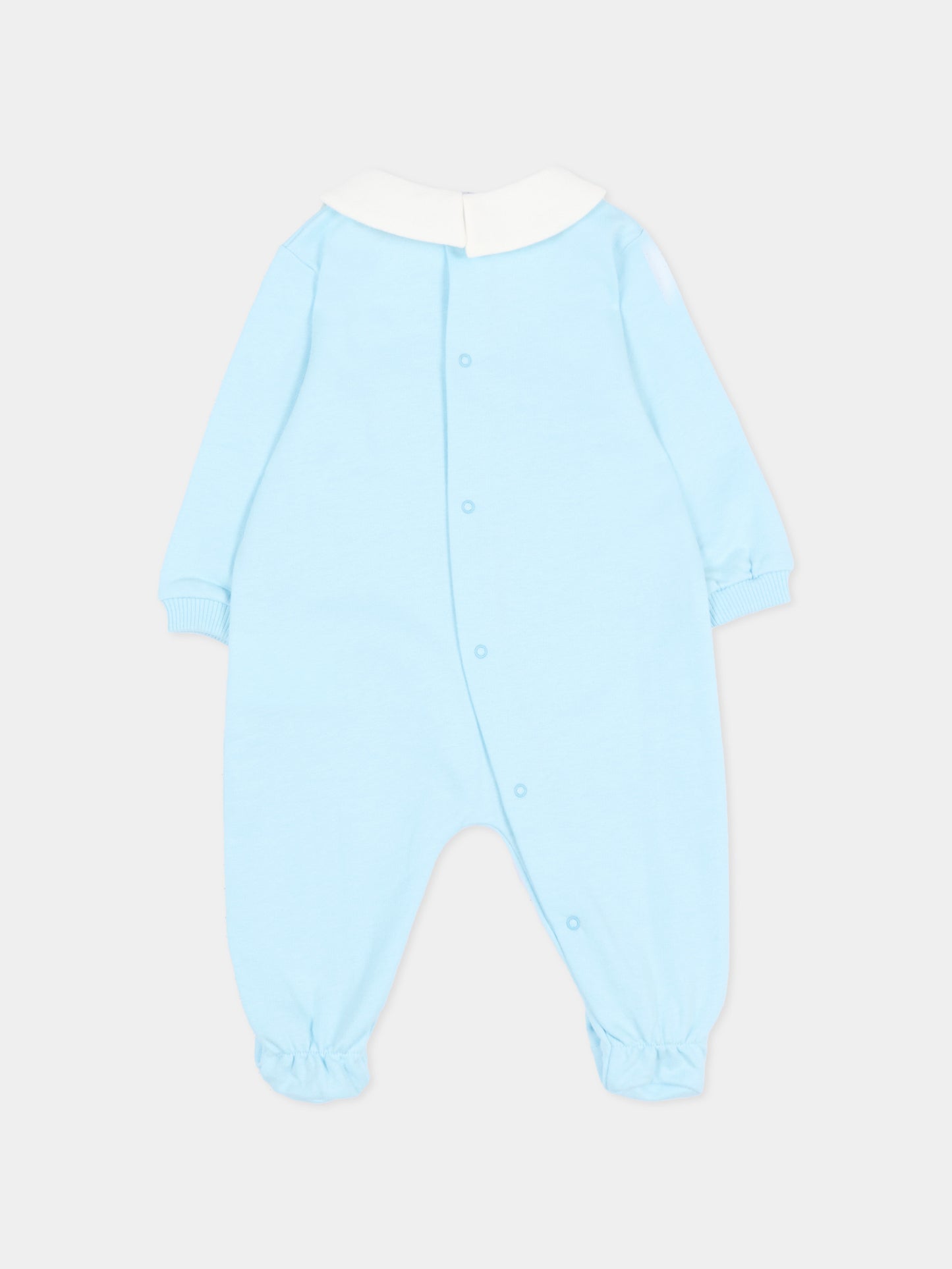 Set tutina azzurra per neonato con Teddy Bear,Moschino Kids,MNY08B LCA40 40304