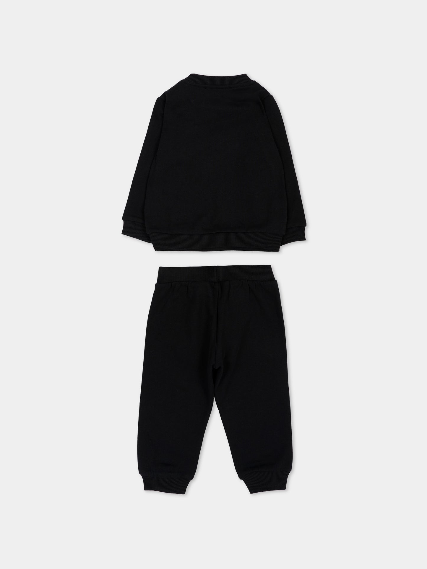 Completo sportivo nero per neonati con Teddy Bear,Moschino Kids,MQK05E LCA83 60100