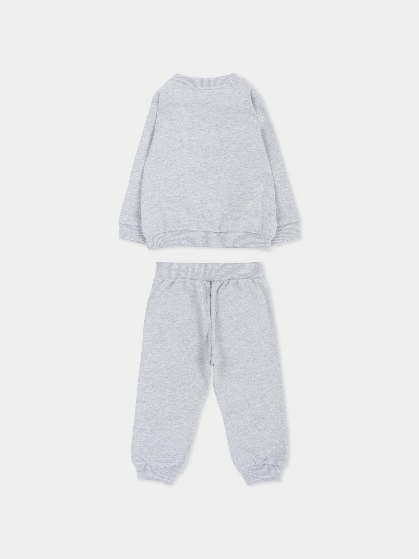 Completo sportivo grigio per neonati con Teddy Bear,Moschino Kids,MQK05E LCA83 60901