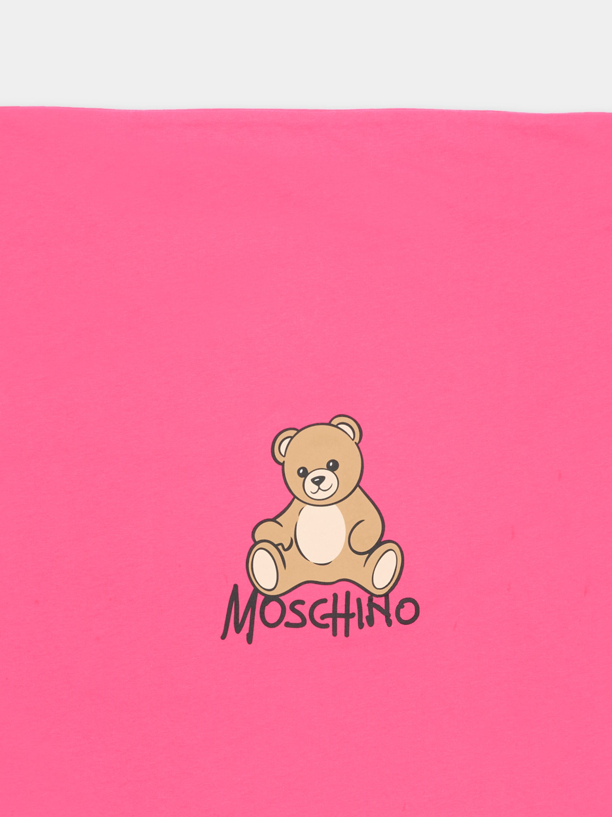 Coperta fucsia per neonata con Teddy Bear,Moschino Kids,MTB00F LCA40 51450
