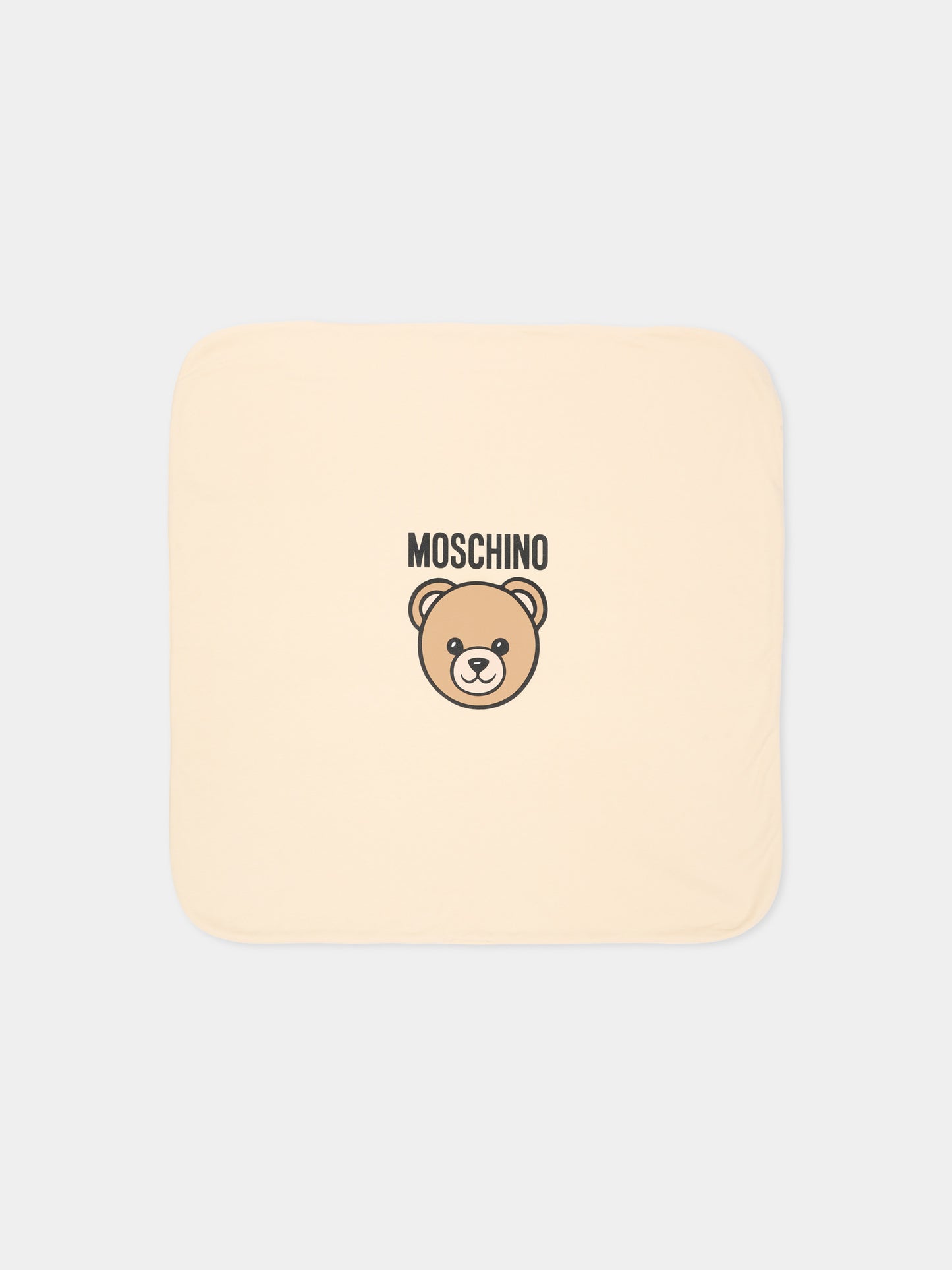 Coperta beige per neonati con Teddy Bear,Moschino Kids,MUB00O LCA40 20404
