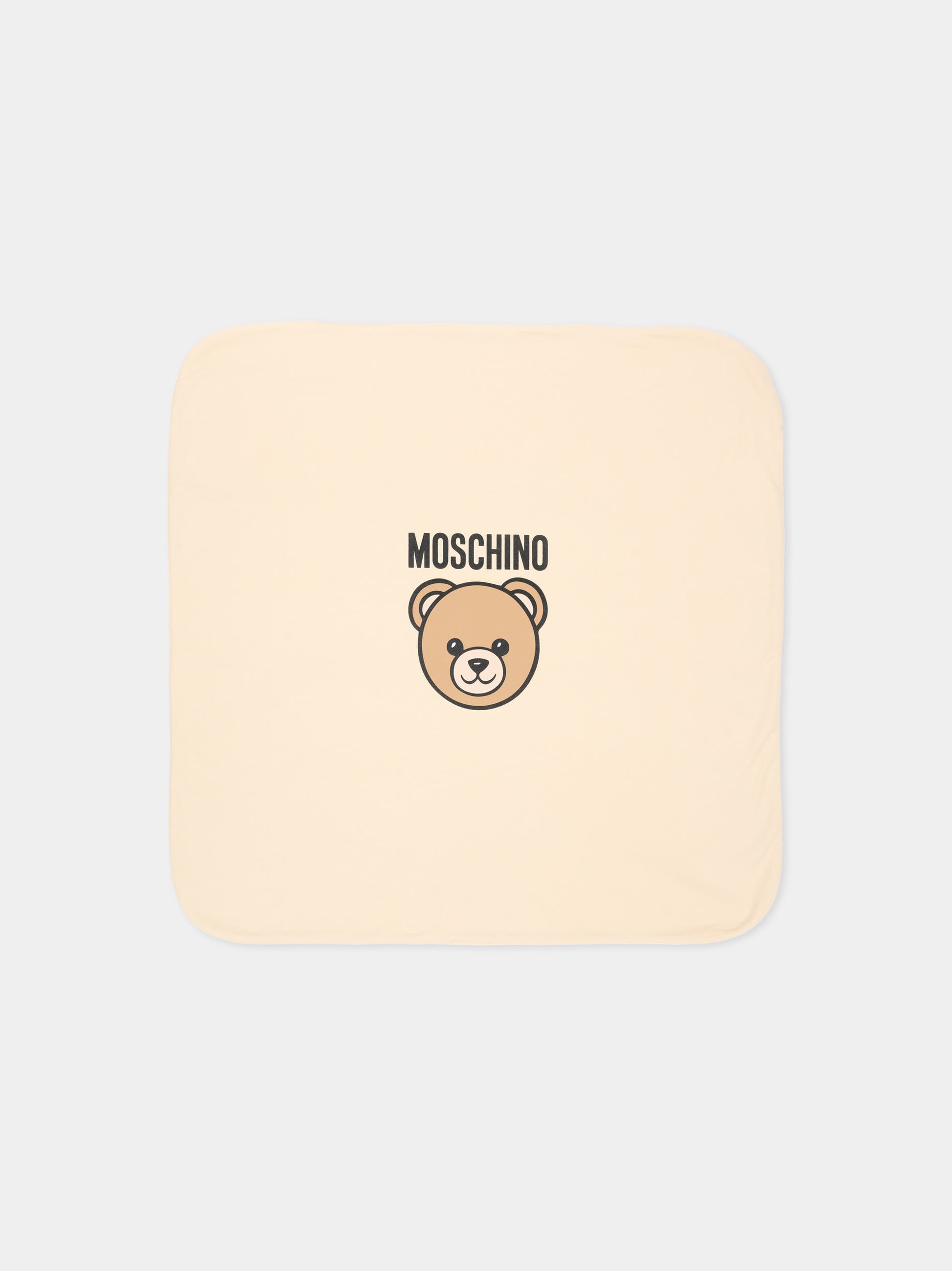 Coperta beige per neonati con Teddy Bear,Moschino Kids,MUB00O LCA40 20404