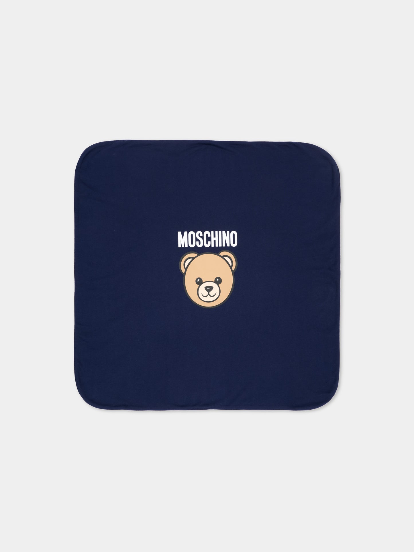 Coperta blu per neonati con Teddy Bear,Moschino Kids,MUB00O LCA40 40016
