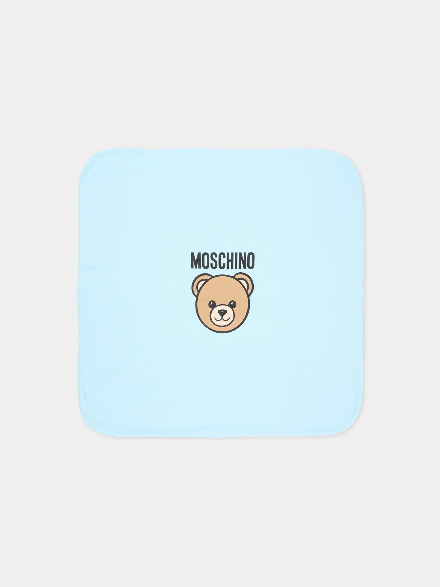 Coperta azzurra per neonato con Teddy Bear,Moschino Kids,MUB00O LCA40 40304