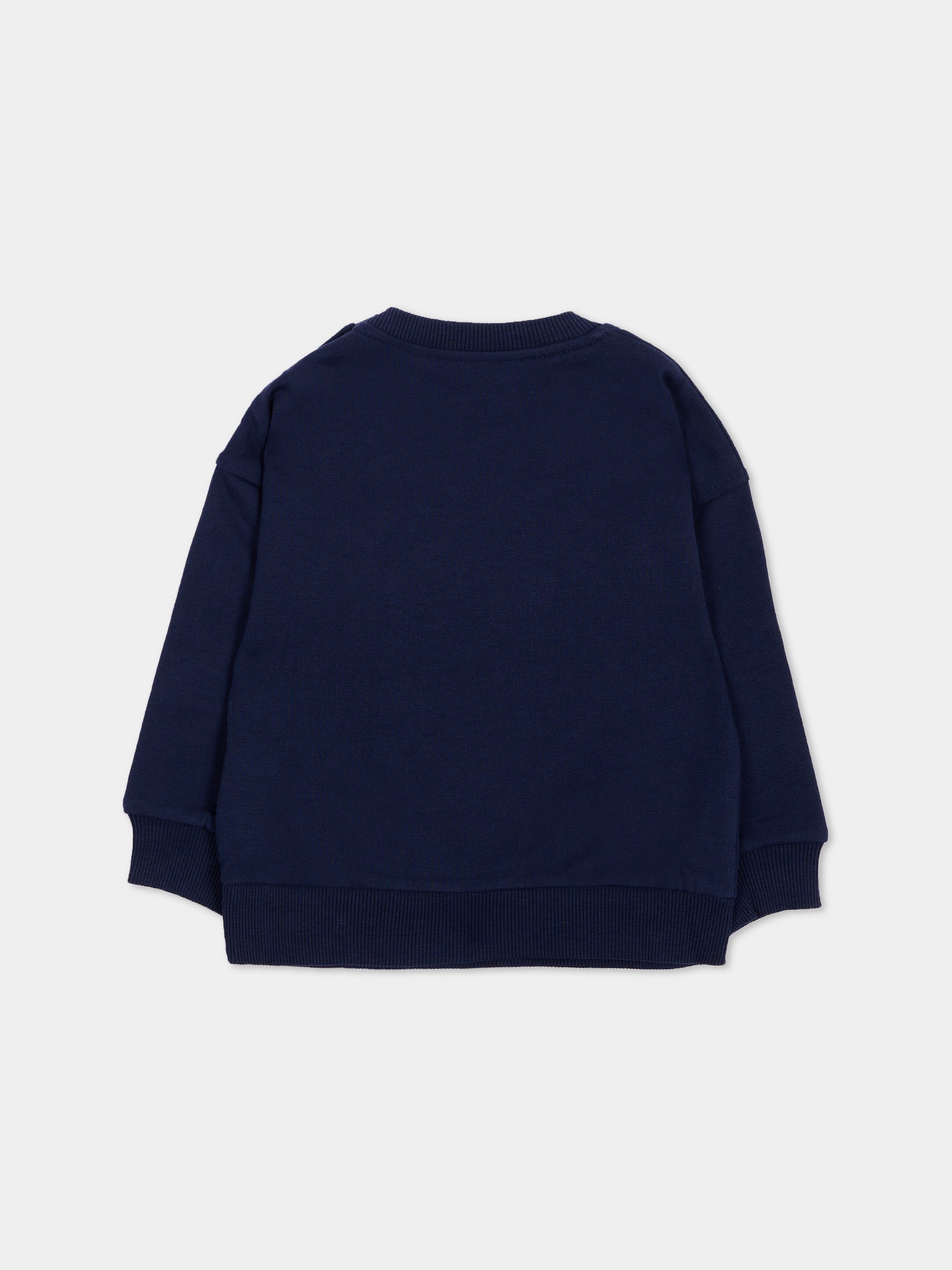 Felpa blu per neonati con Teddy Bear,Moschino Kids,MUF06H LCA83 40016