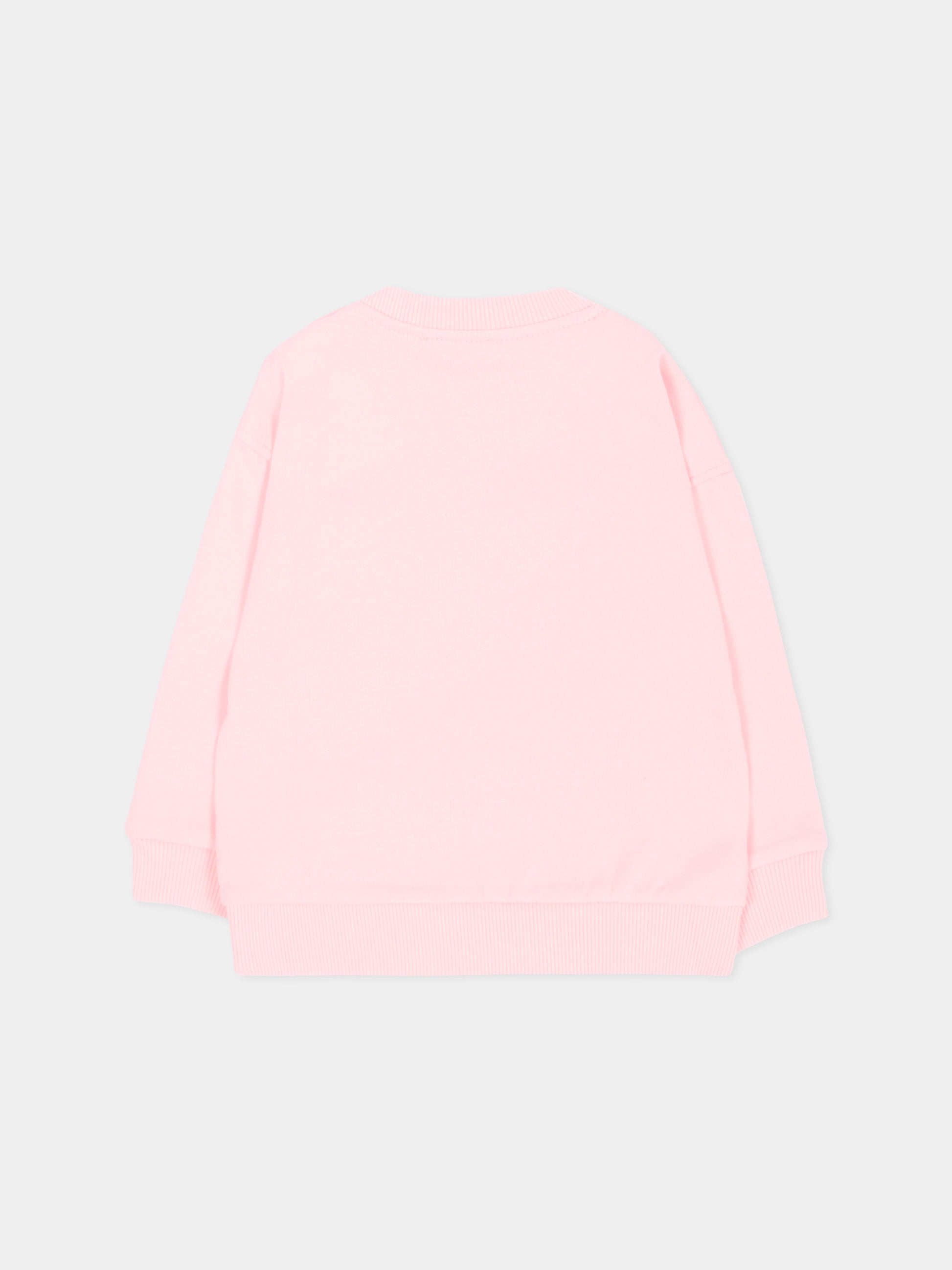 Felpa rosa per neonata con Teddy Bear,Moschino Kids,MUF06H LCA83 50209