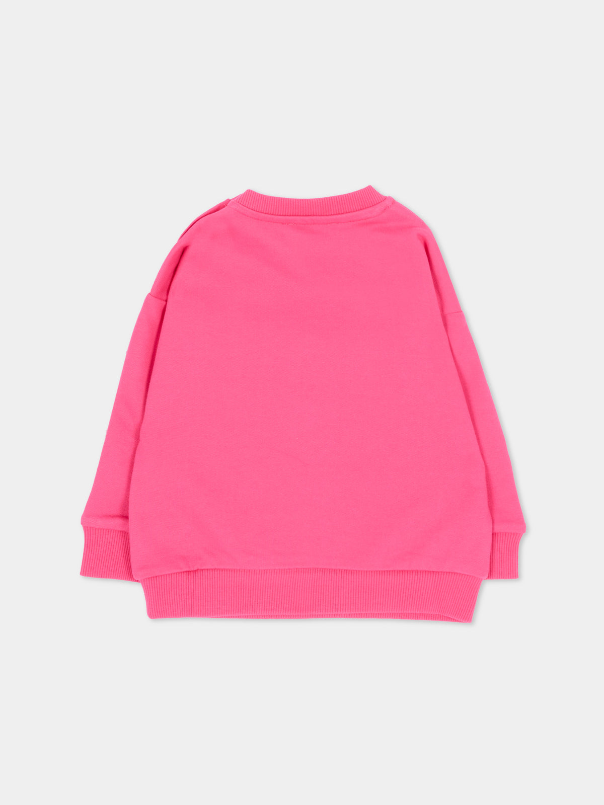 Felpa rosa per neonata con logo,Moschino Kids,MUF06N LCA93 51450