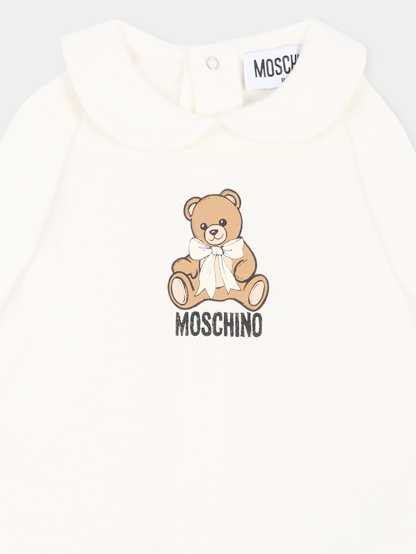 Tutina avorio per neonati con Teddy Bear,Moschino Kids,MUT04Z LCA40 10063