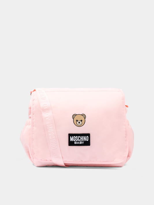Borsa mamma rosa per neonata con logo,Moschino Kids,MUX05Y L3AC5 50209
