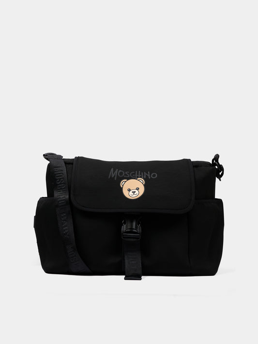 Borsa mamma nera per neonato con logo,Moschino Kids,MUX069 LDA32 60100