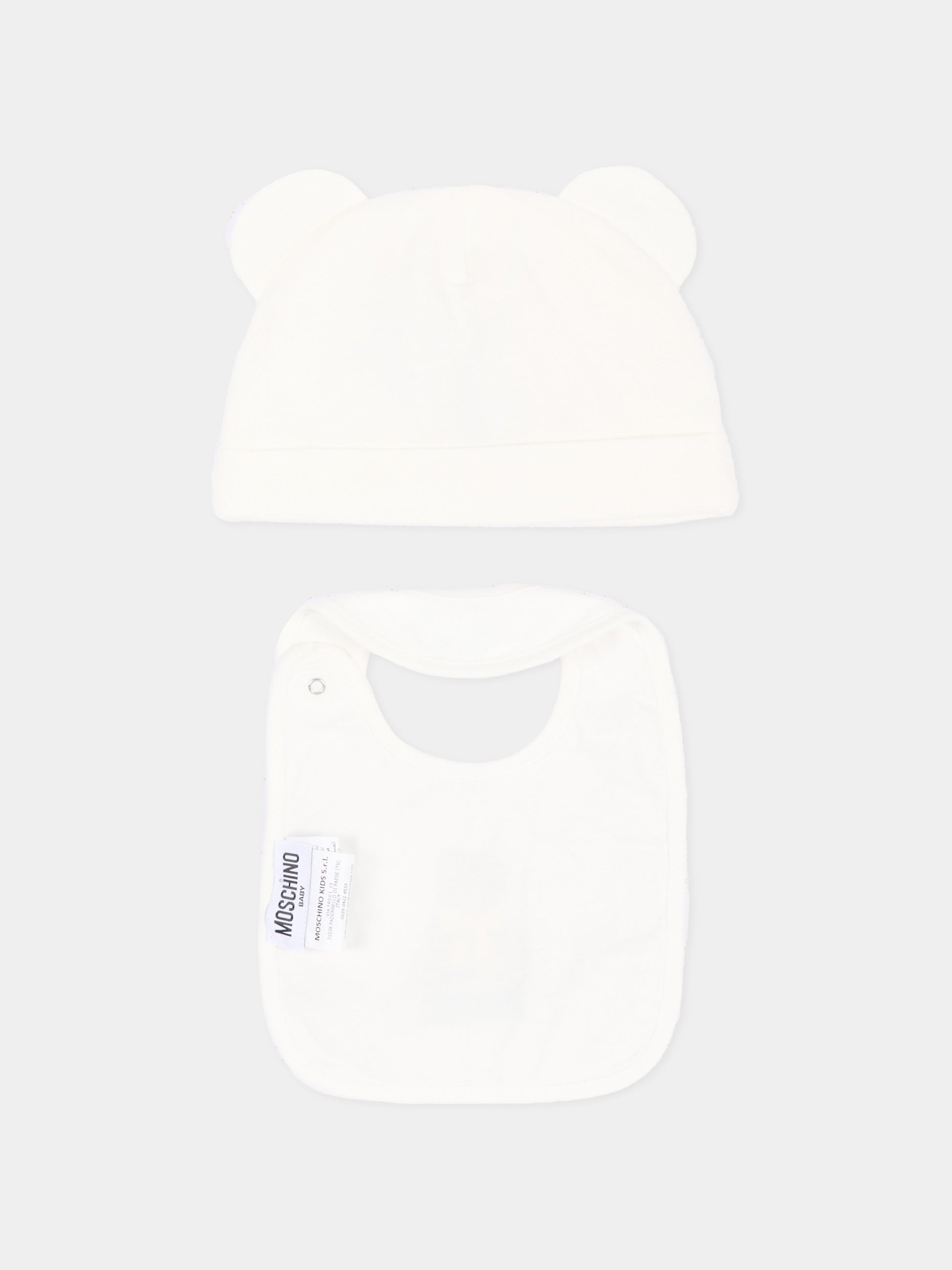 Set accessori avorio per neonati con Teddy Bear,Moschino Kids,MUY09L LCA40 10063
