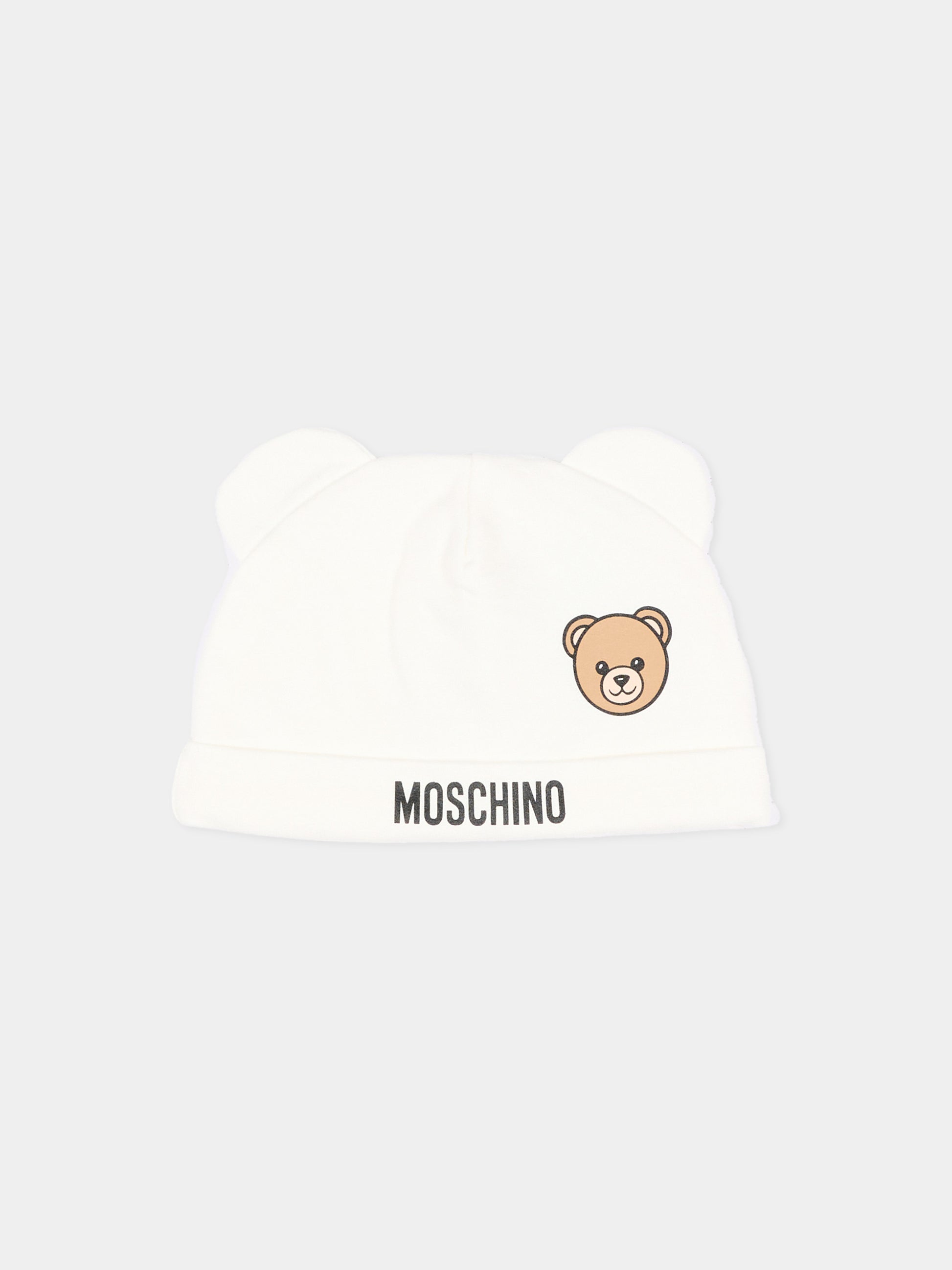 Set accessori avorio per neonati con Teddy Bear,Moschino Kids,MUY09N LCA40 10063
