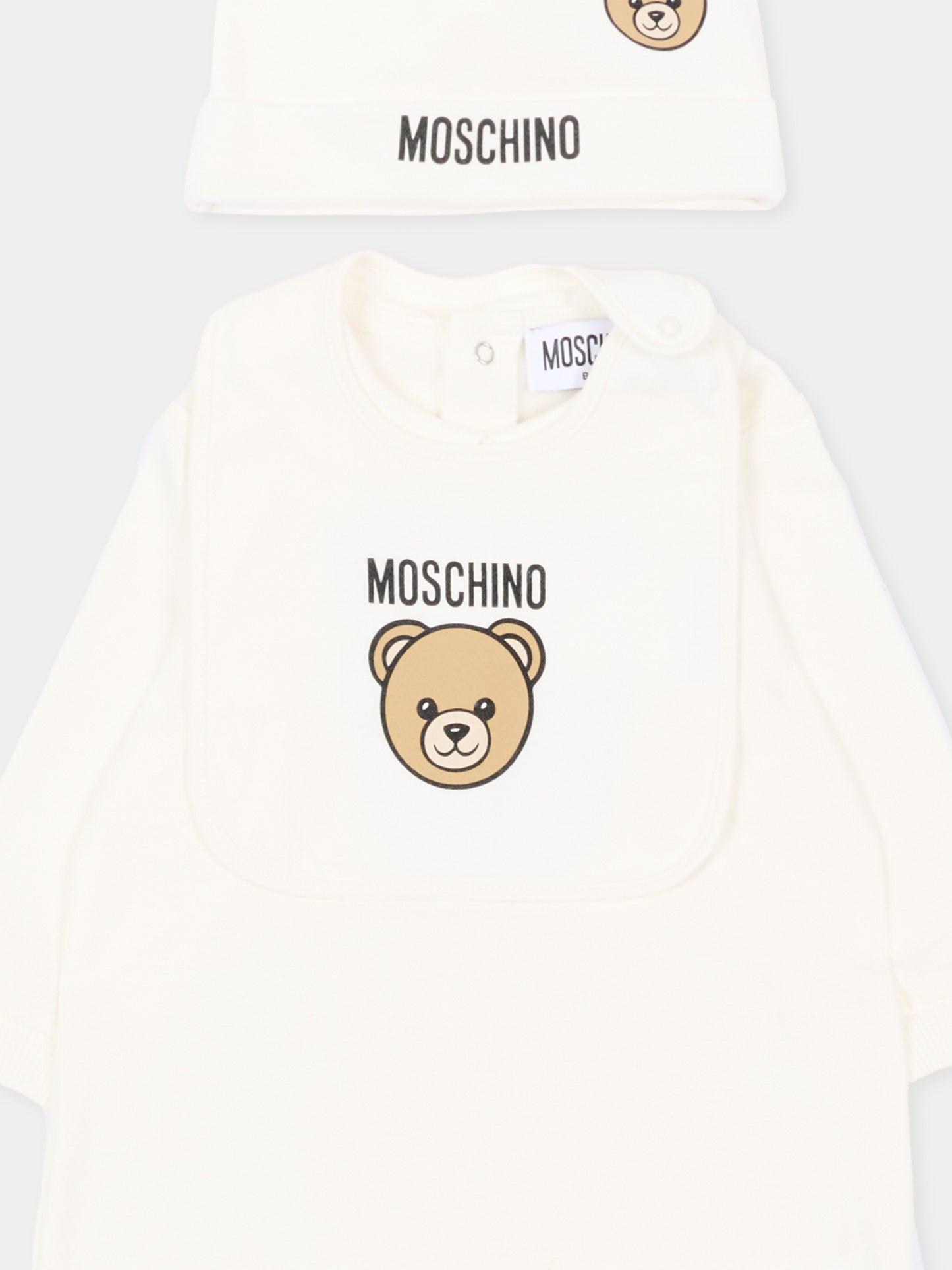 Set tutina avorio per neonati con Teddy Bear,Moschino Kids,MUY09P LCA40 10063