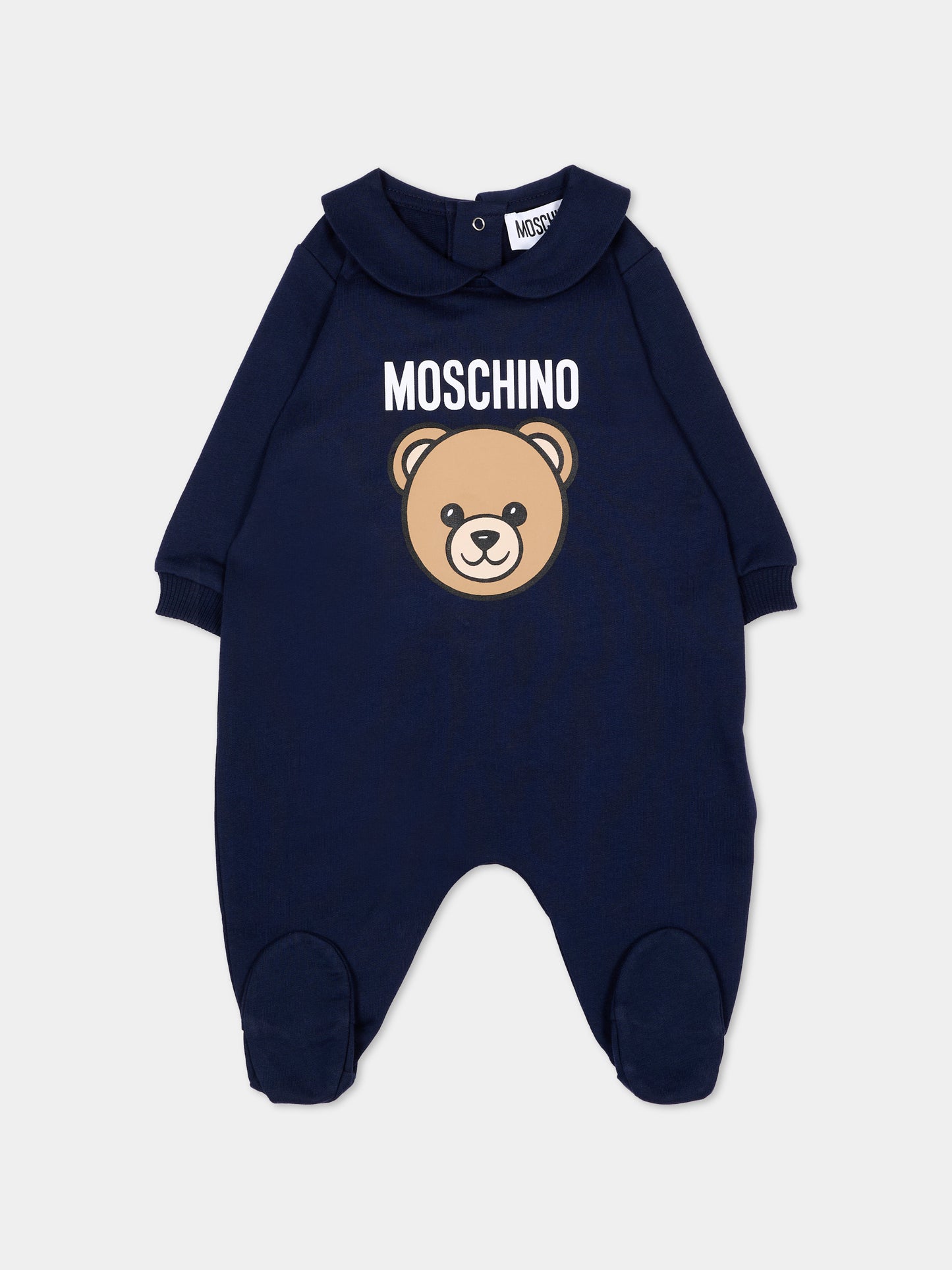 Set tutina blu per neonati con Teddy Bear,Moschino Kids,MUY09P LCA40 40016