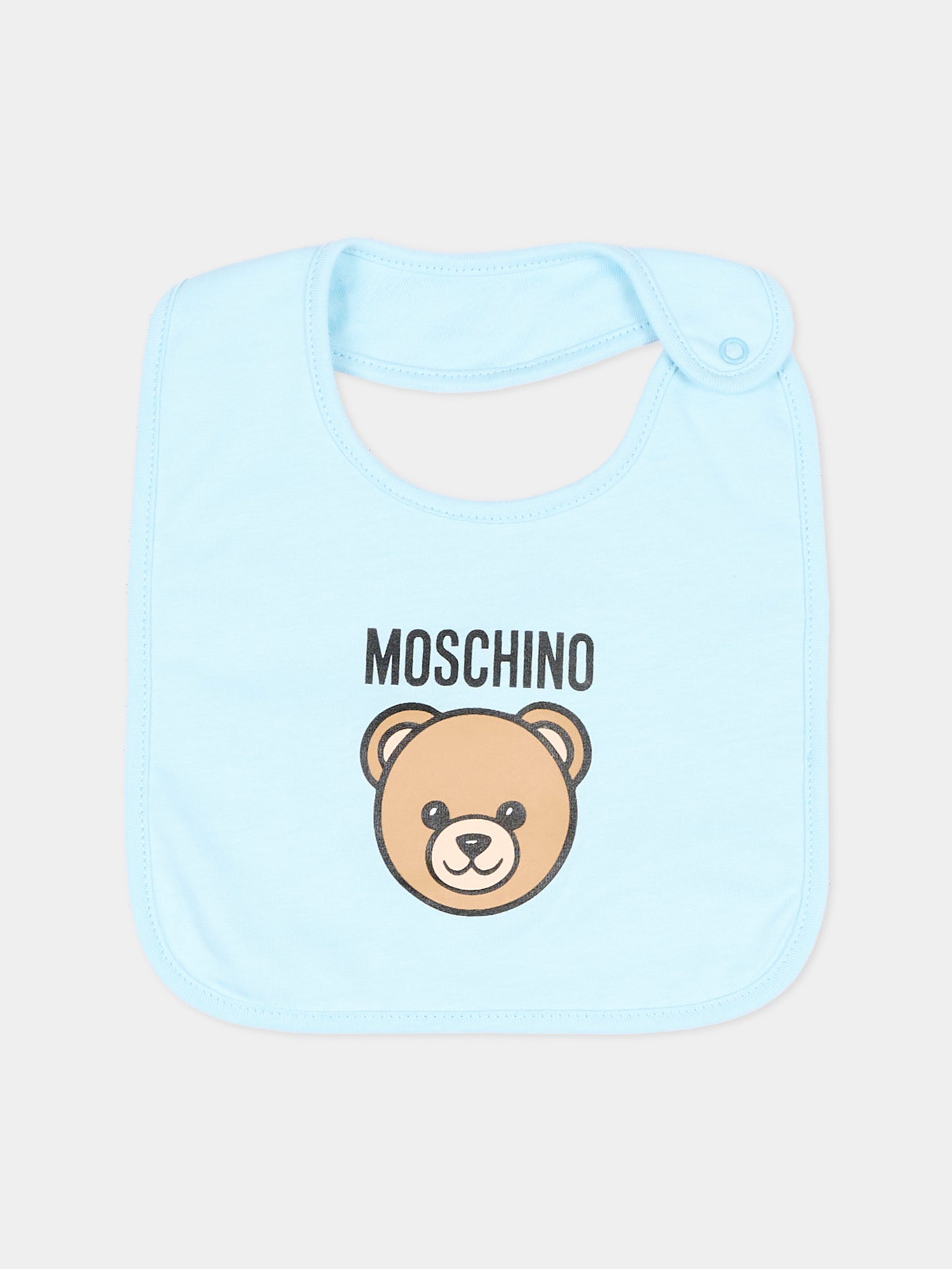 Set tutina azzurro per neonato con Teddy Bear,Moschino Kids,MUY09P LCA40 40304