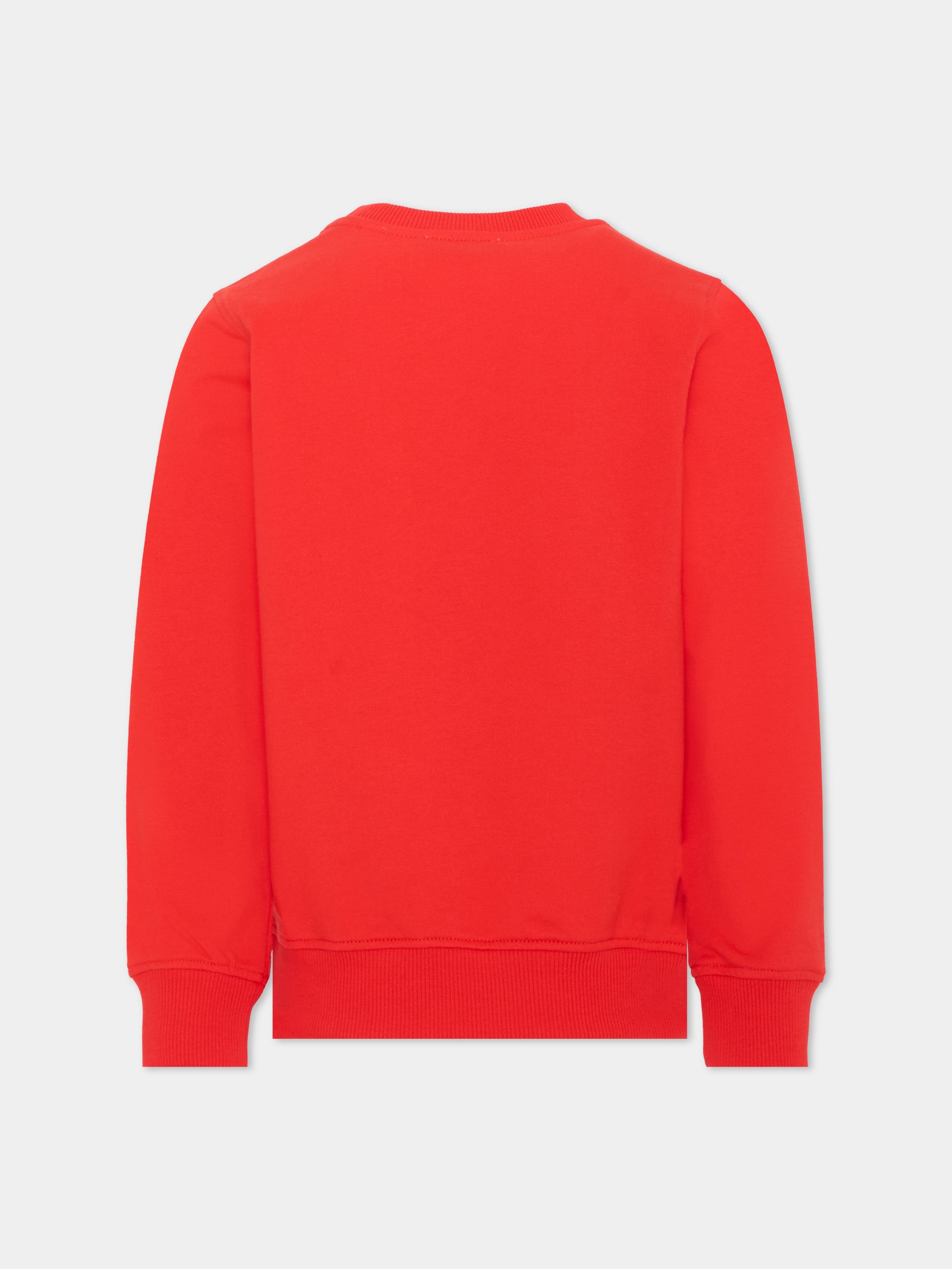 Felpa rossa per bambini con Teddy Bear,Moschino Kids,H5F08V LCA61 50109