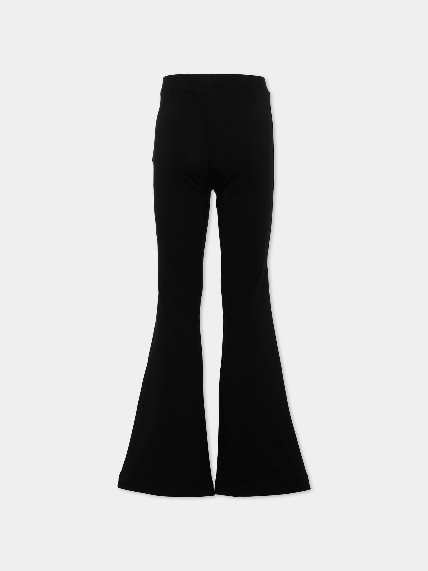 Leggings nero per bambina con logo,Moschino Kids,HDP07E LBA42 60100