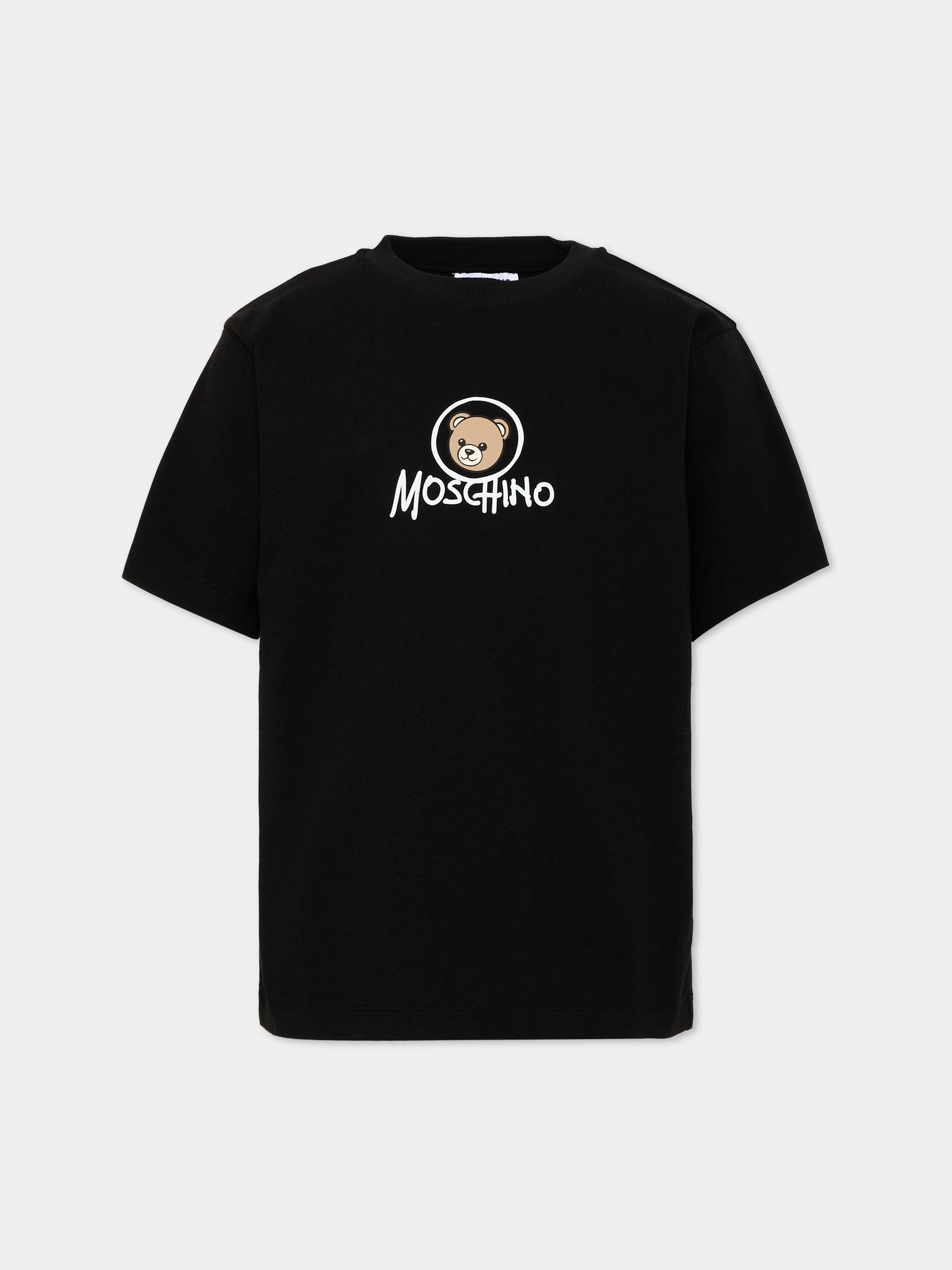 T-Shirt nera per bambini con Teddy Bear,Moschino Kids,HMM05W LAA34 60100