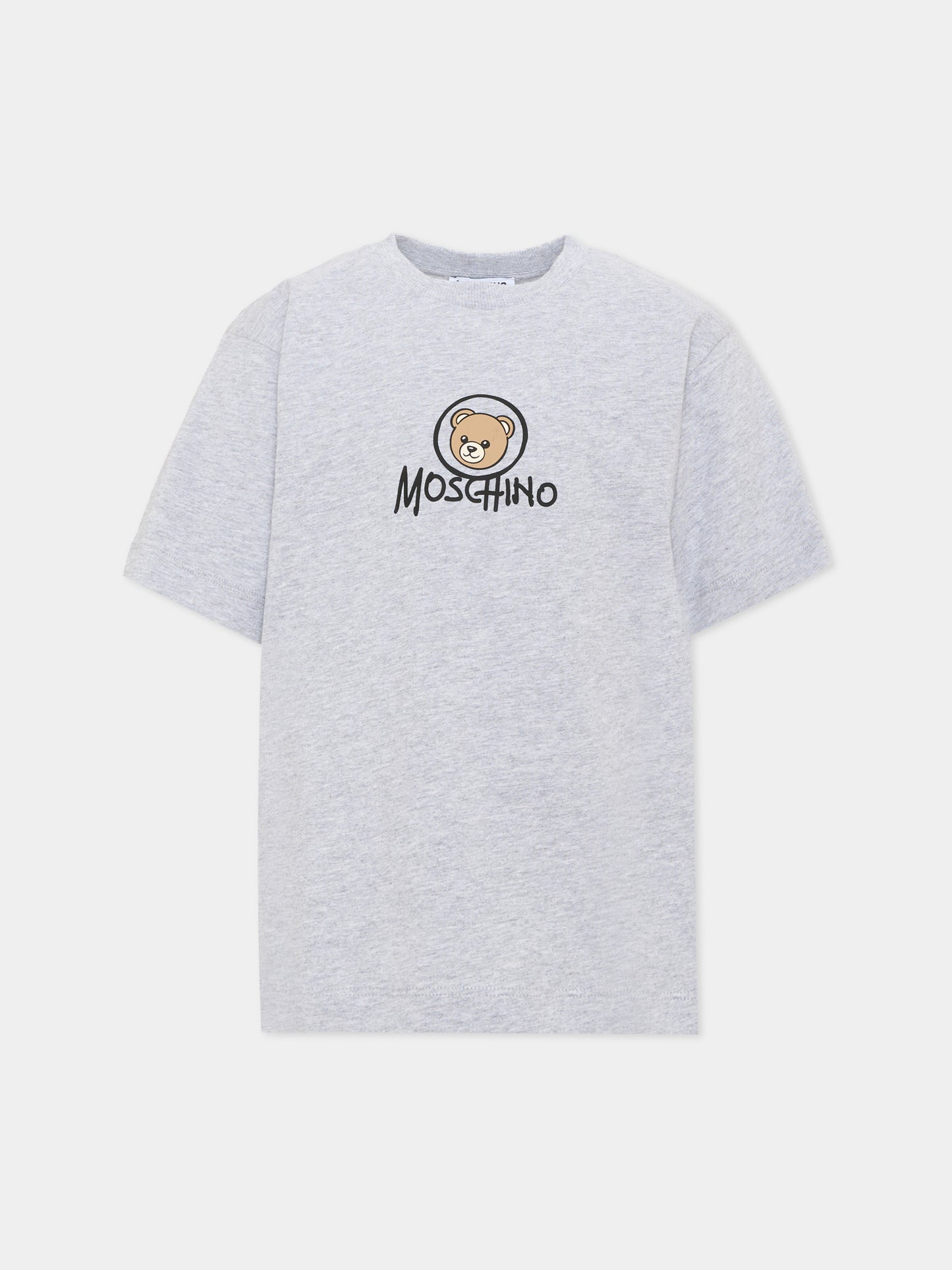 T-Shirt grigia per bambini con Teddy Bear,Moschino Kids,HMM05W LAA34 60901