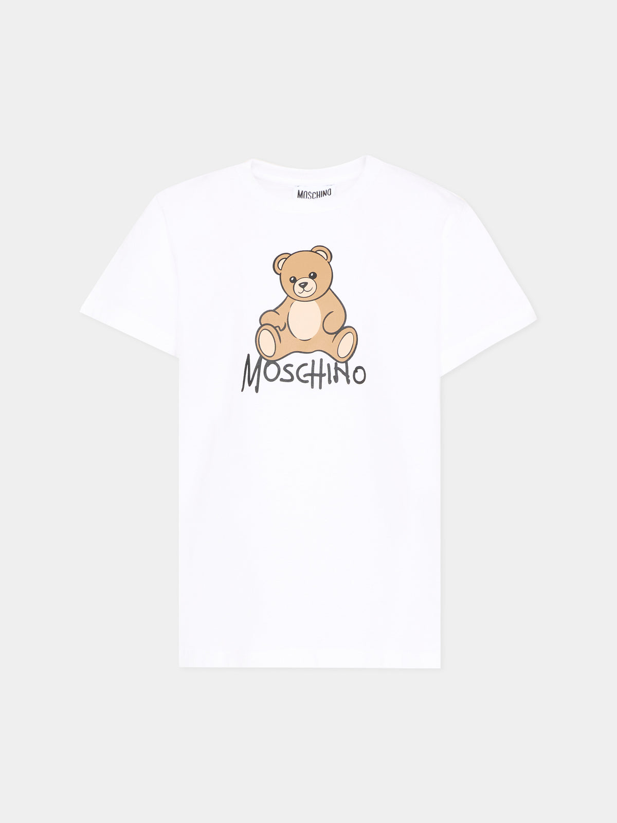 T-Shirt bianca per bambini con Teddy Bear,Moschino Kids,HNM05V LAA10 10101