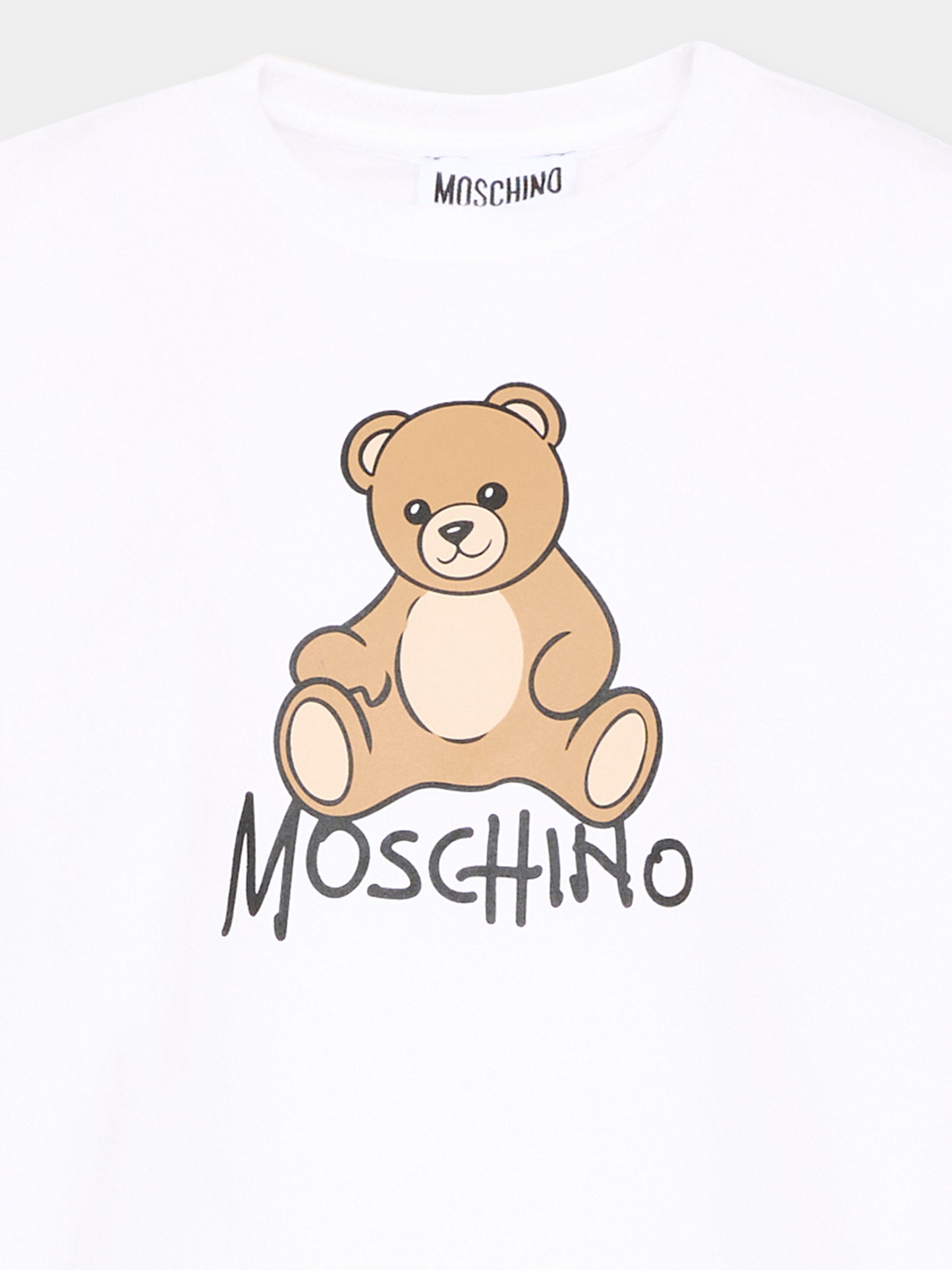 T-Shirt bianca per bambini con Teddy Bear,Moschino Kids,HNM05V LAA10 10101