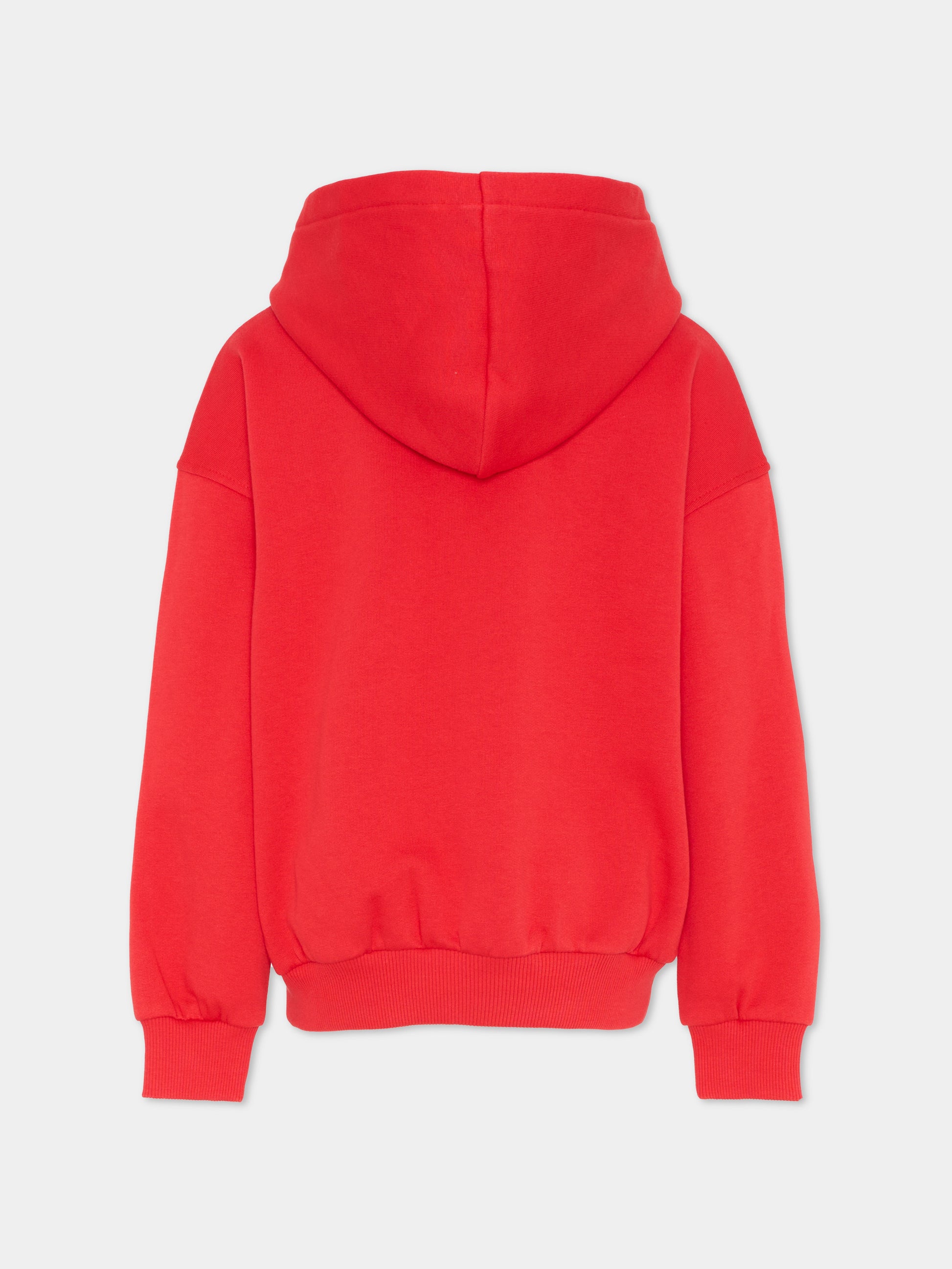 Felpa rossa per bambino con logo,Moschino Kids,HUF09Z LCA83 50109