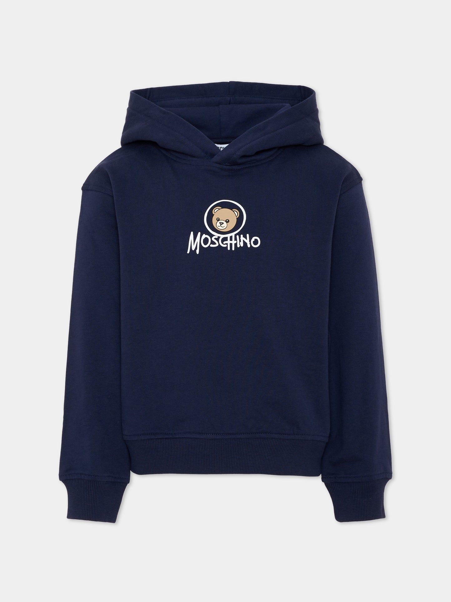 Felpa blu per bambini con Teddy Bear,Moschino Kids,HUF0A7 LCA83 40016
