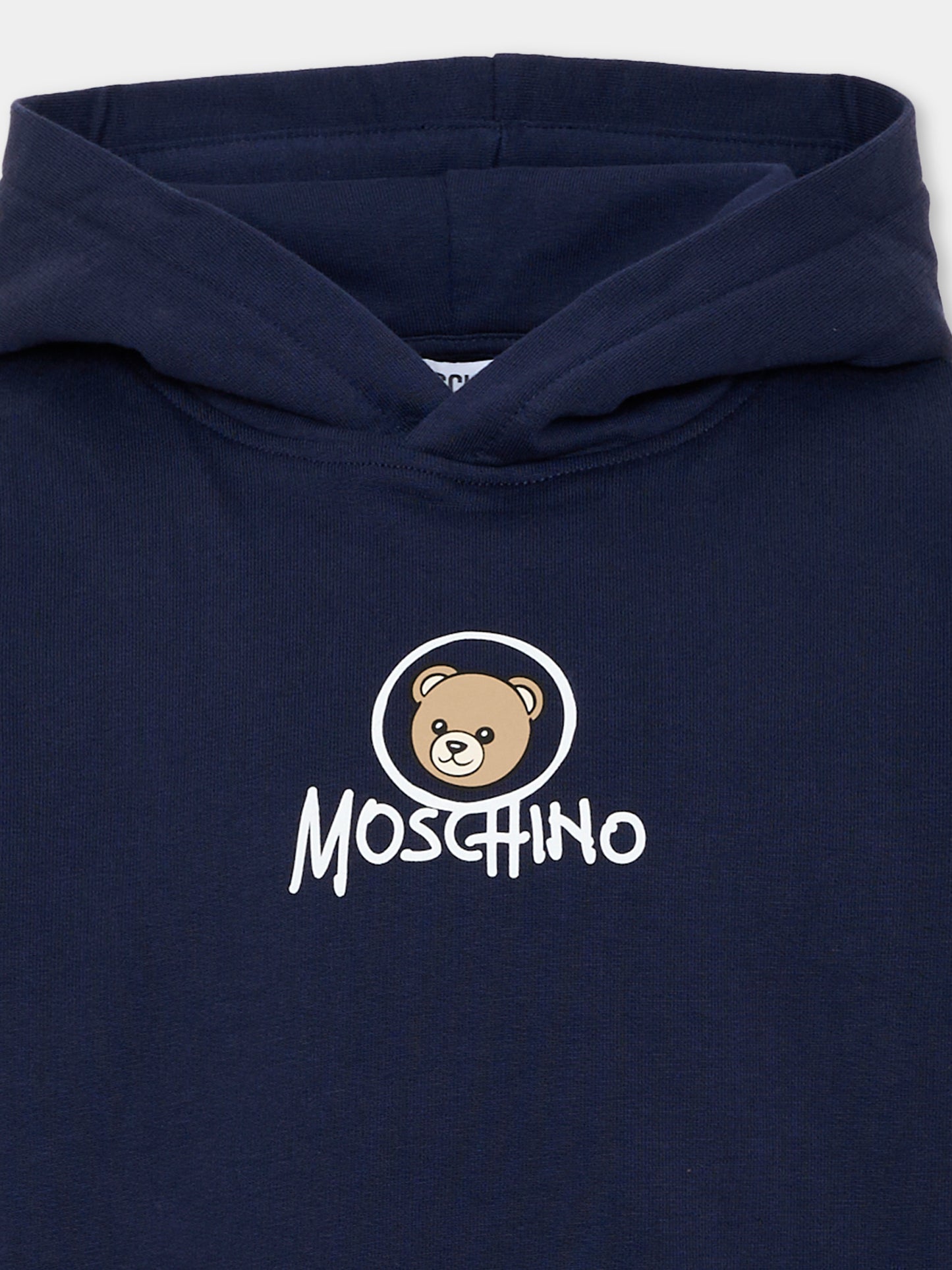 Felpa blu per bambini con Teddy Bear,Moschino Kids,HUF0A7 LCA83 40016