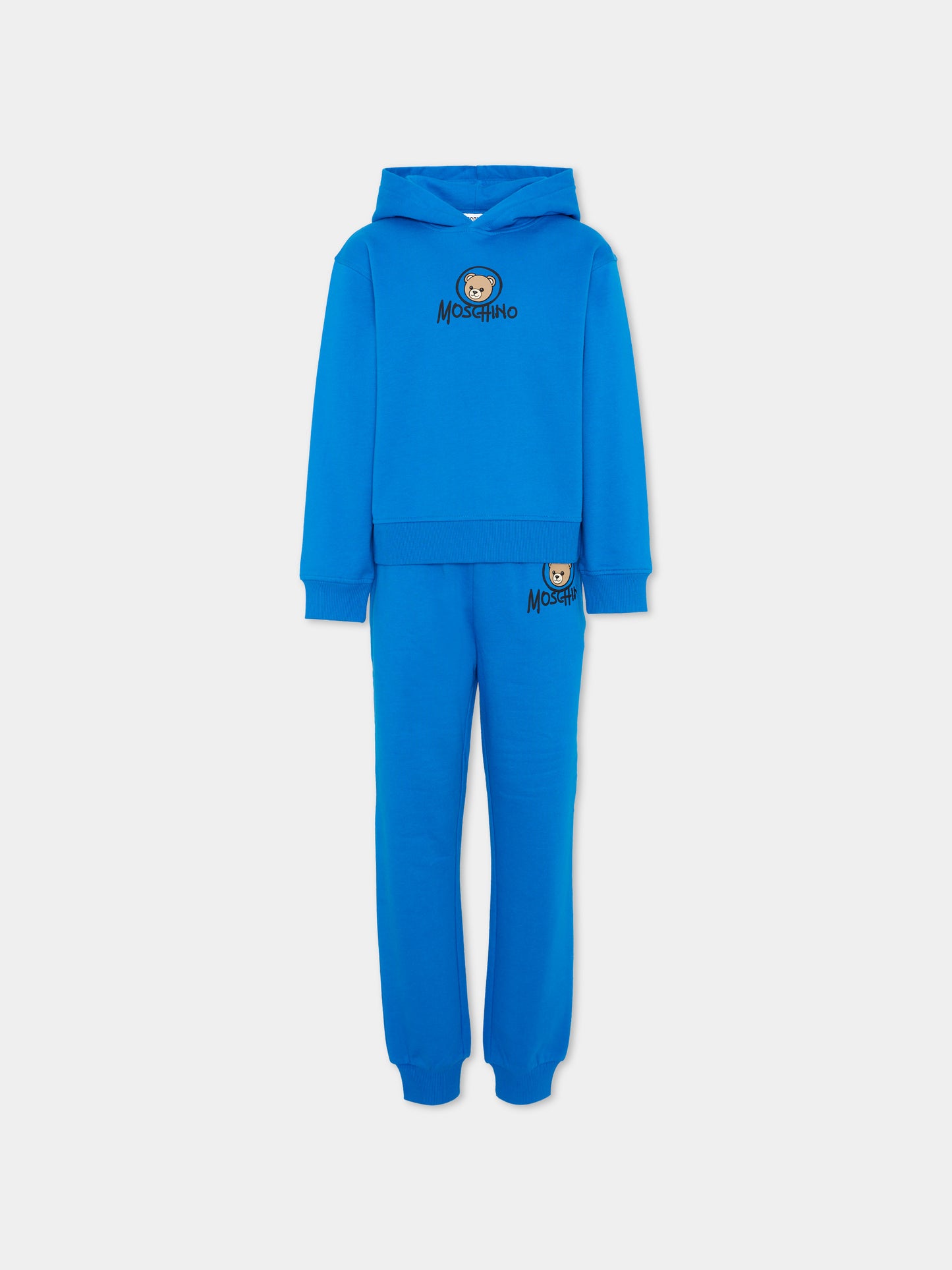 Completo sportivo azzurro per bambino con Teddy Bear,Moschino Kids,HUK04R LCA83 40157