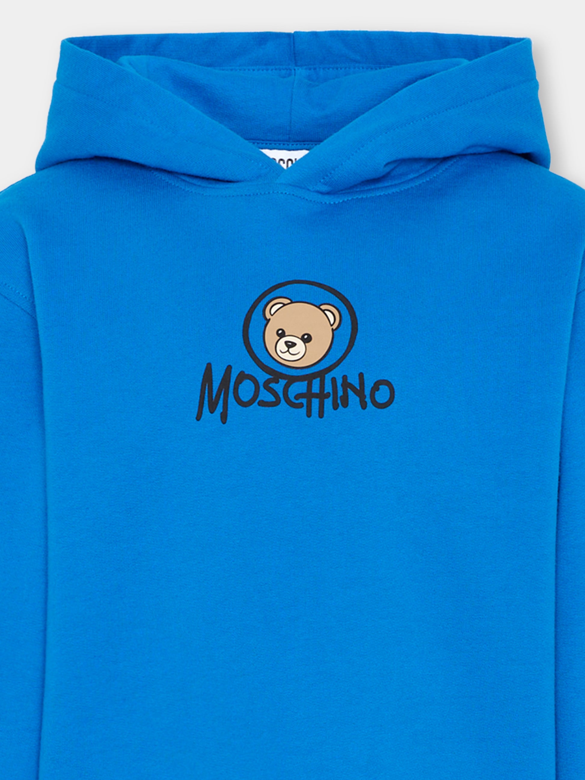 Completo sportivo azzurro per bambino con Teddy Bear,Moschino Kids,HUK04R LCA83 40157
