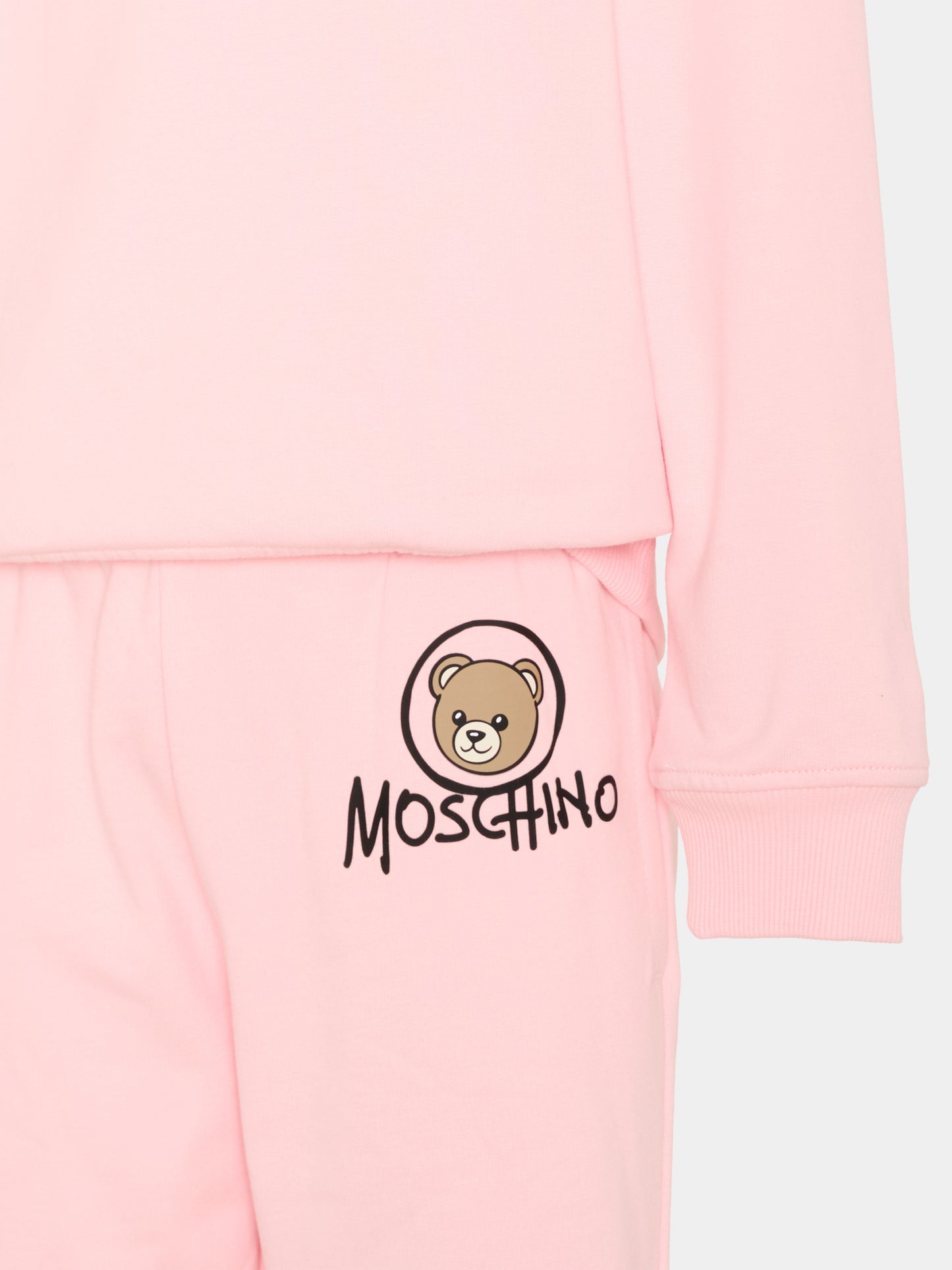 Completo sportivo rosa per bambina con Teddy Bear,Moschino Kids,HUK04R LCA83 50209