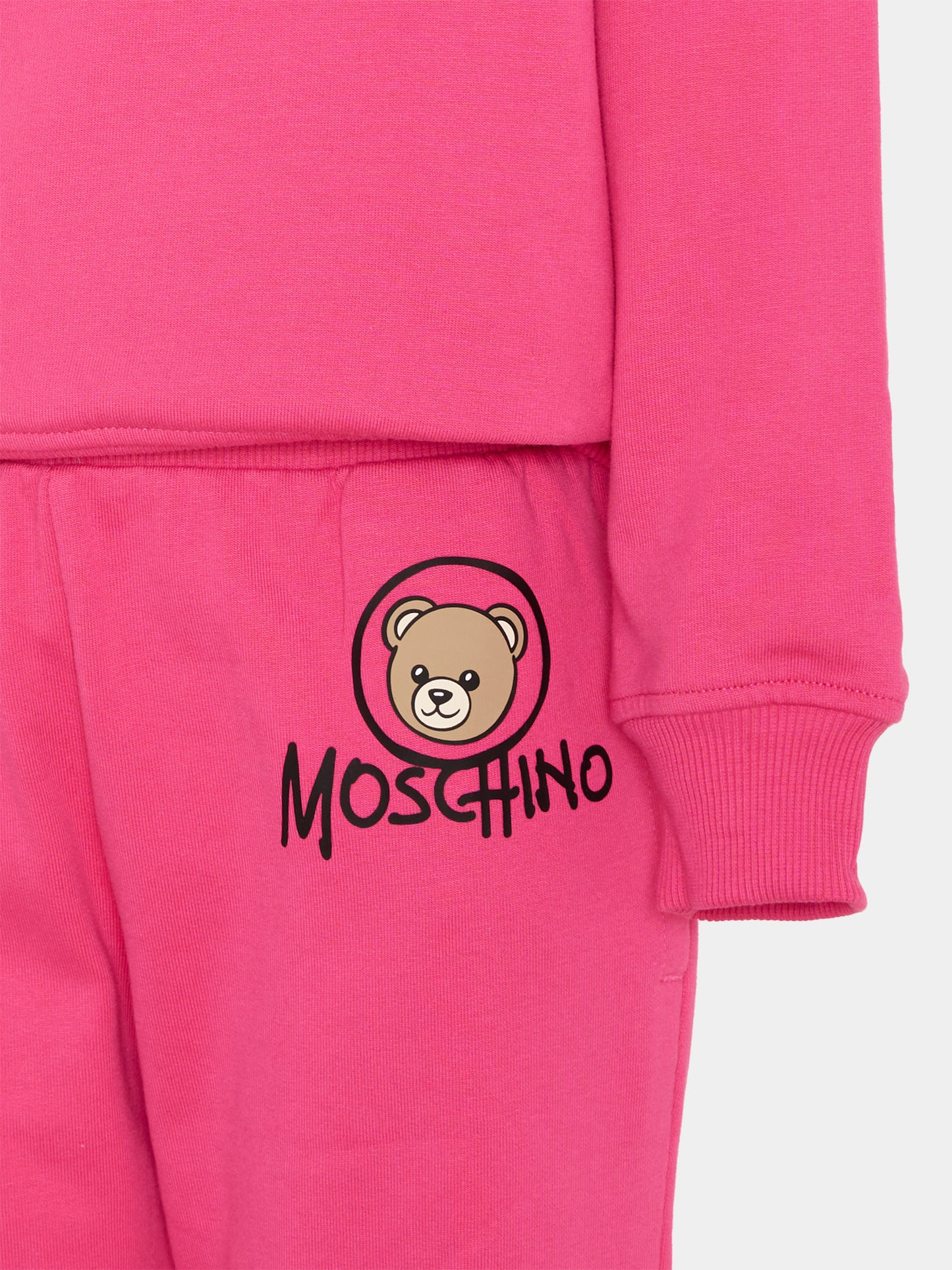 Completo sportivo fucsia per bambina con Teddy Bear,Moschino Kids,HUK04R LCA83 51450