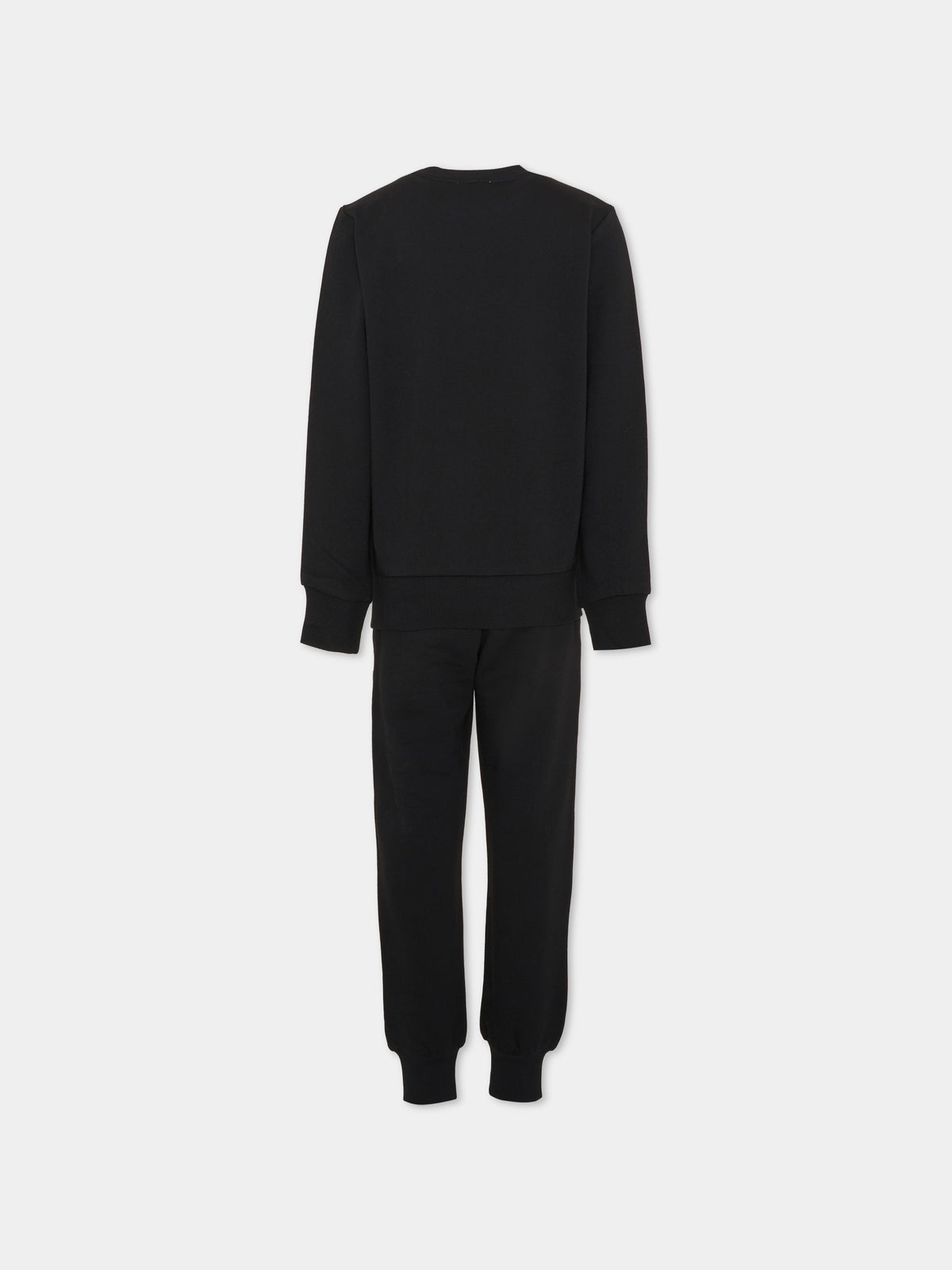 Completo sportivo lungo nero per bambini con logo,Moschino Kids,HUK04S LCA93 60100