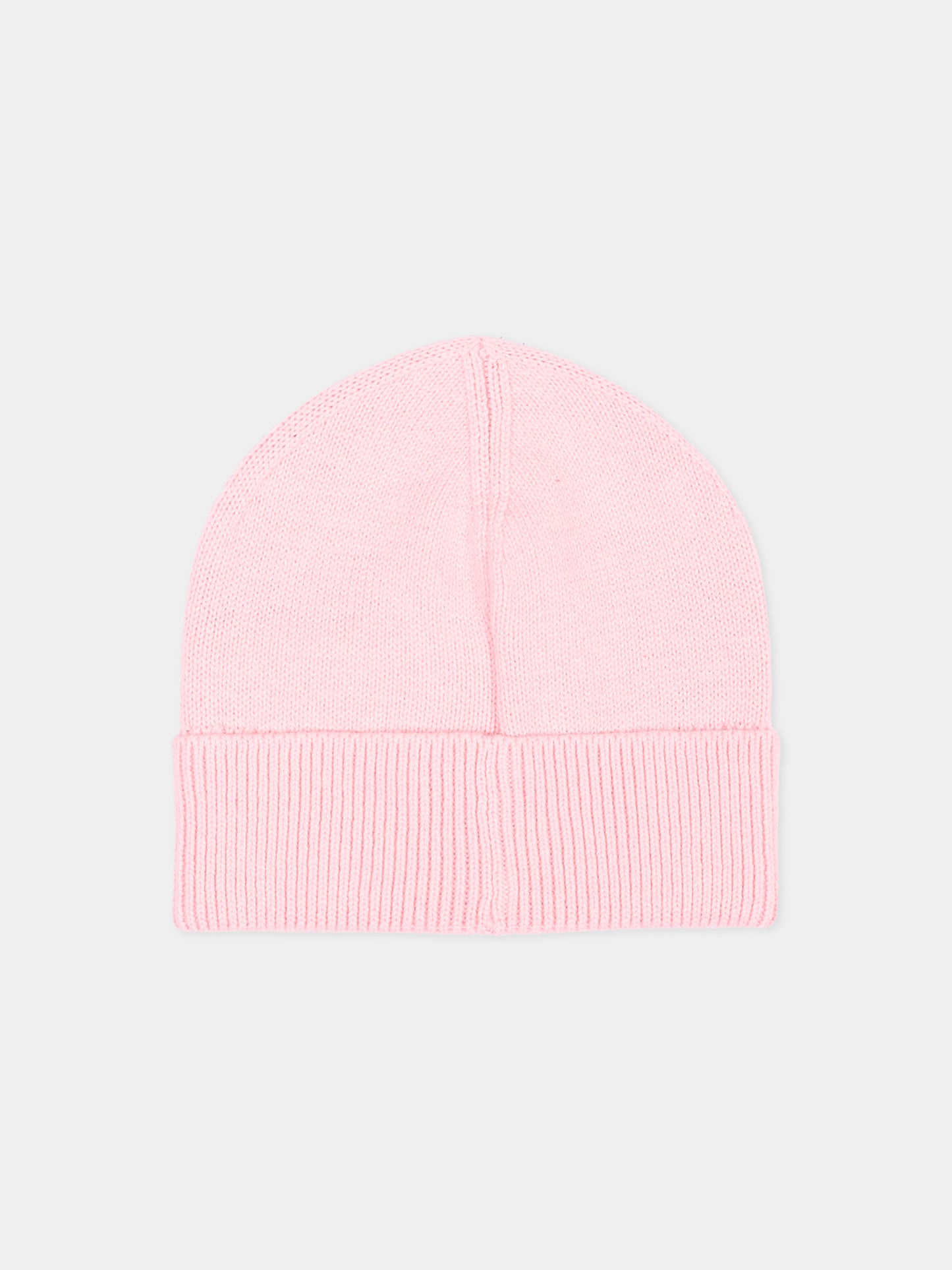 Berretto rosa per bambina con logo,Moschino Kids,HUX02S LHE66 50209