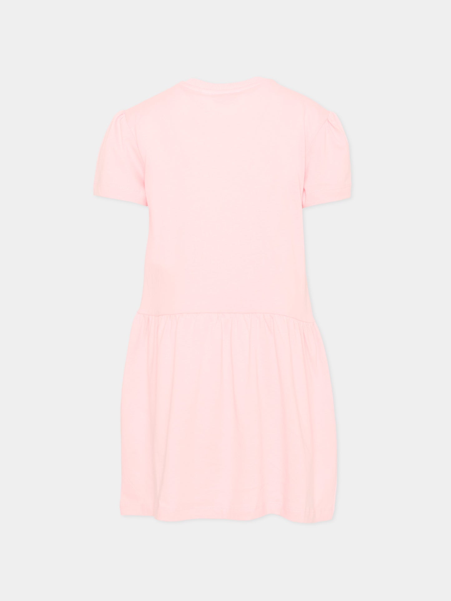 Vestito rosa per bambina con Teddy Bear,Moschino Kids,HDV0H9 LAA10 50209