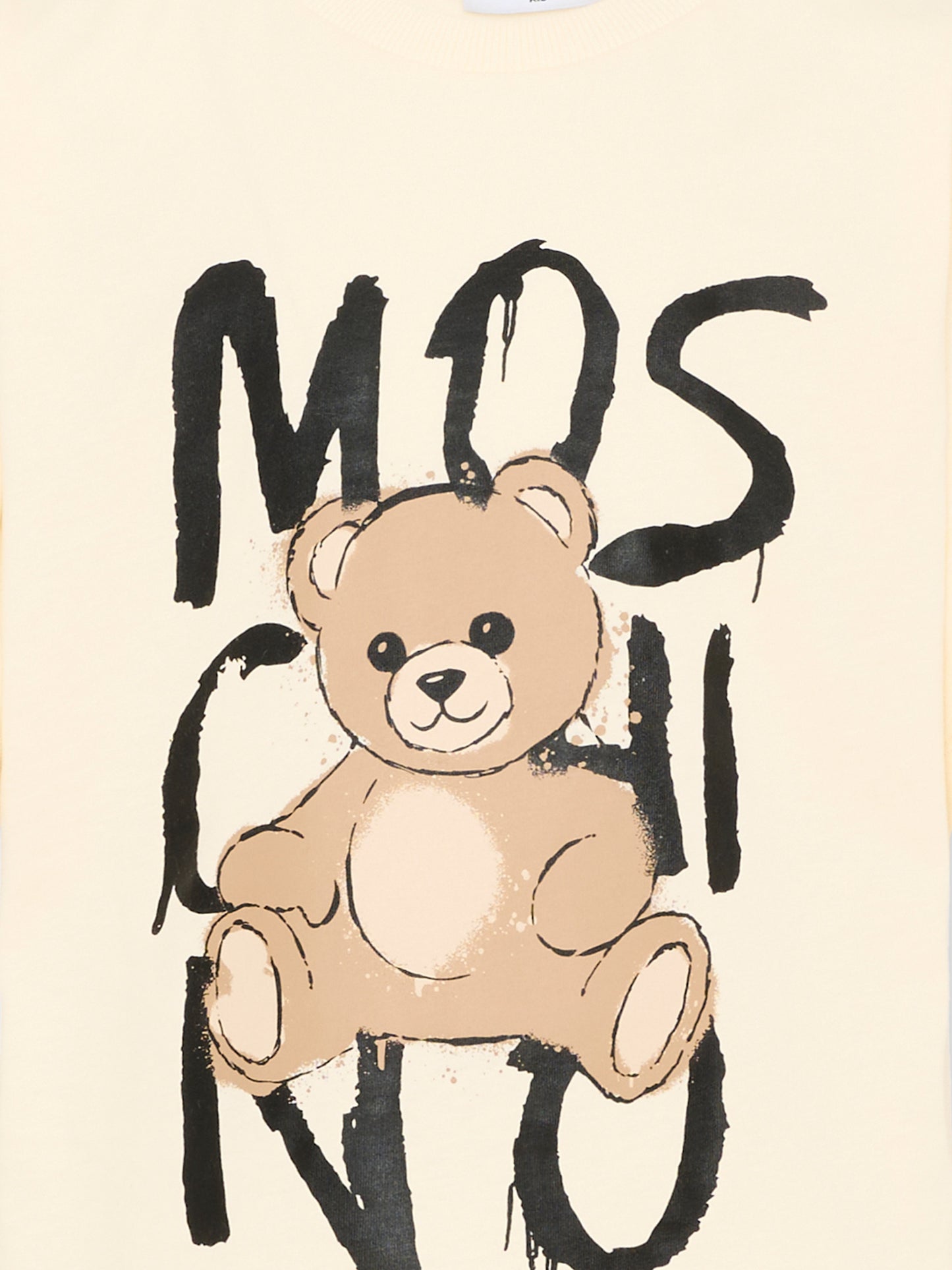 T-Shirt avorio per bambini con logo e Teddy Bear,Moschino Kids,HNM05G LAA20 10123