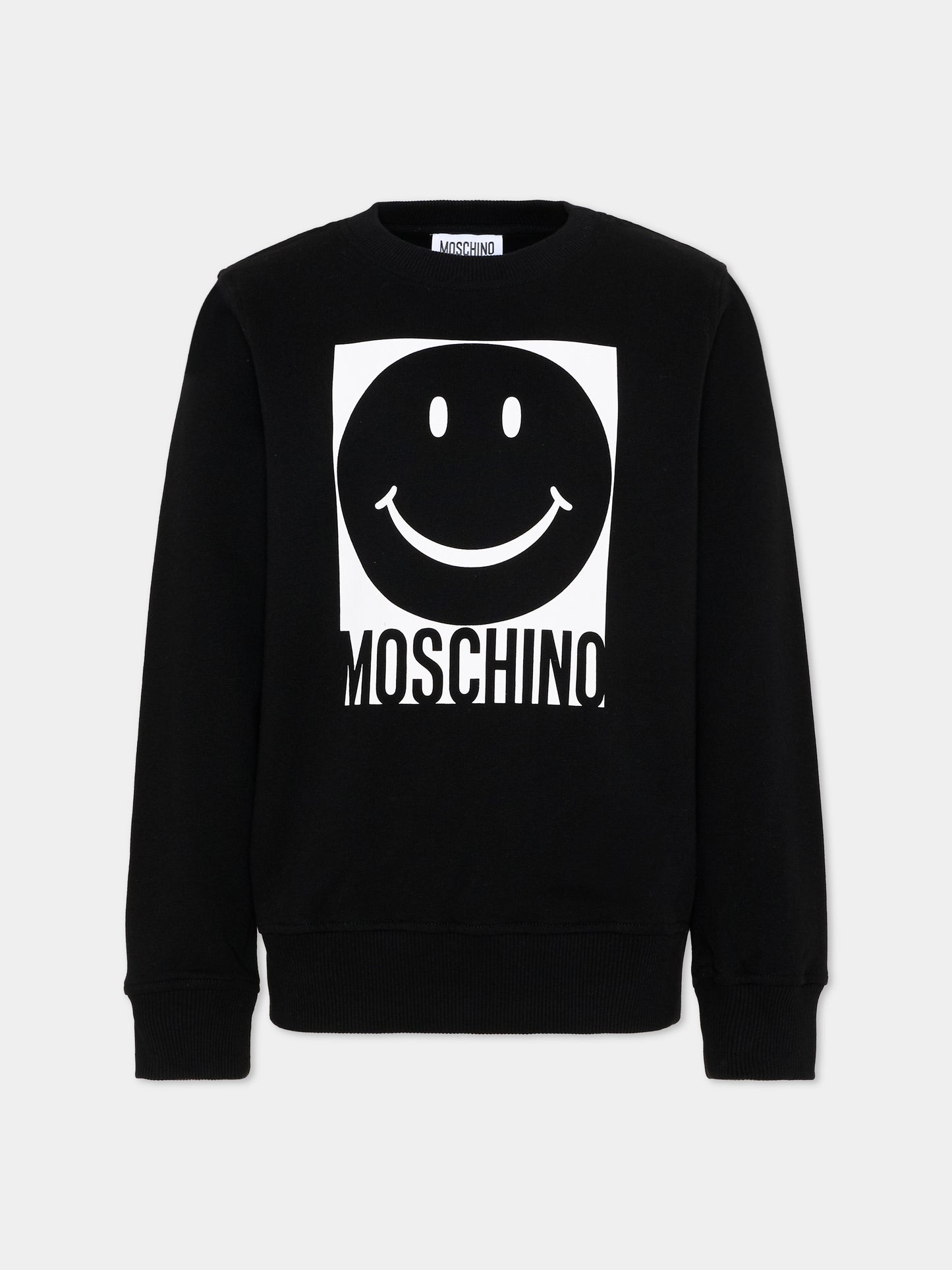 Felpa nera per bambini con logo,Moschino Kids,HSF08V LCA14 60100