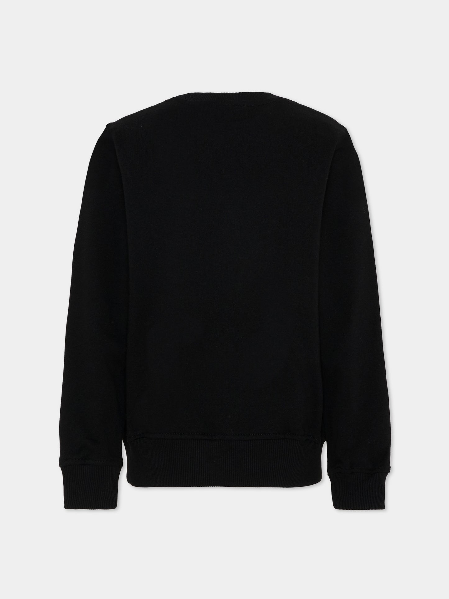 Felpa nera per bambini con logo,Moschino Kids,HSF08V LCA14 60100