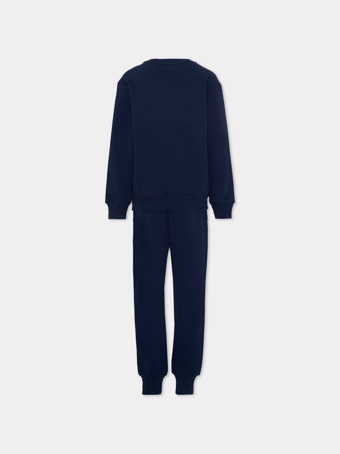 Completo sportivo blu per bambini con logo,Moschino Kids,HUK04D LCA23 40016