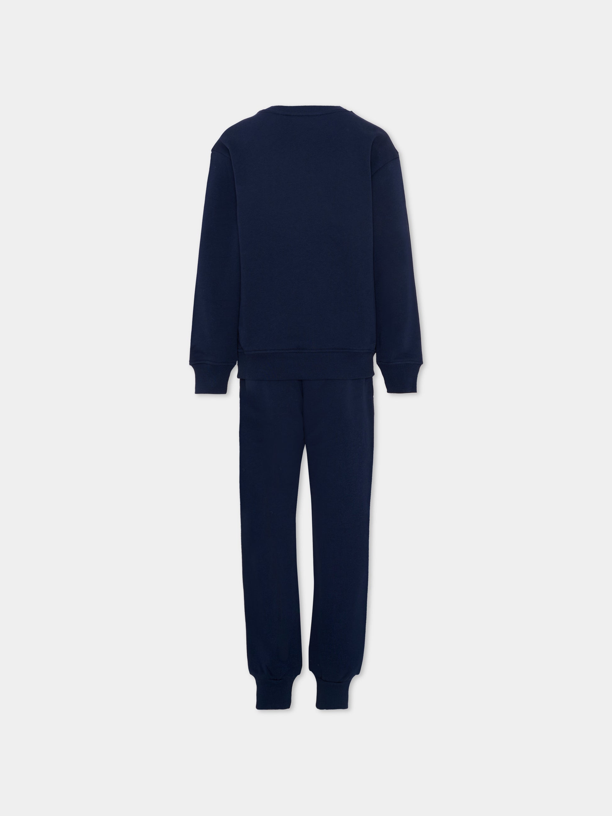 Completo sportivo blu per bambini con logo,Moschino Kids,HUK04D LCA23 40016